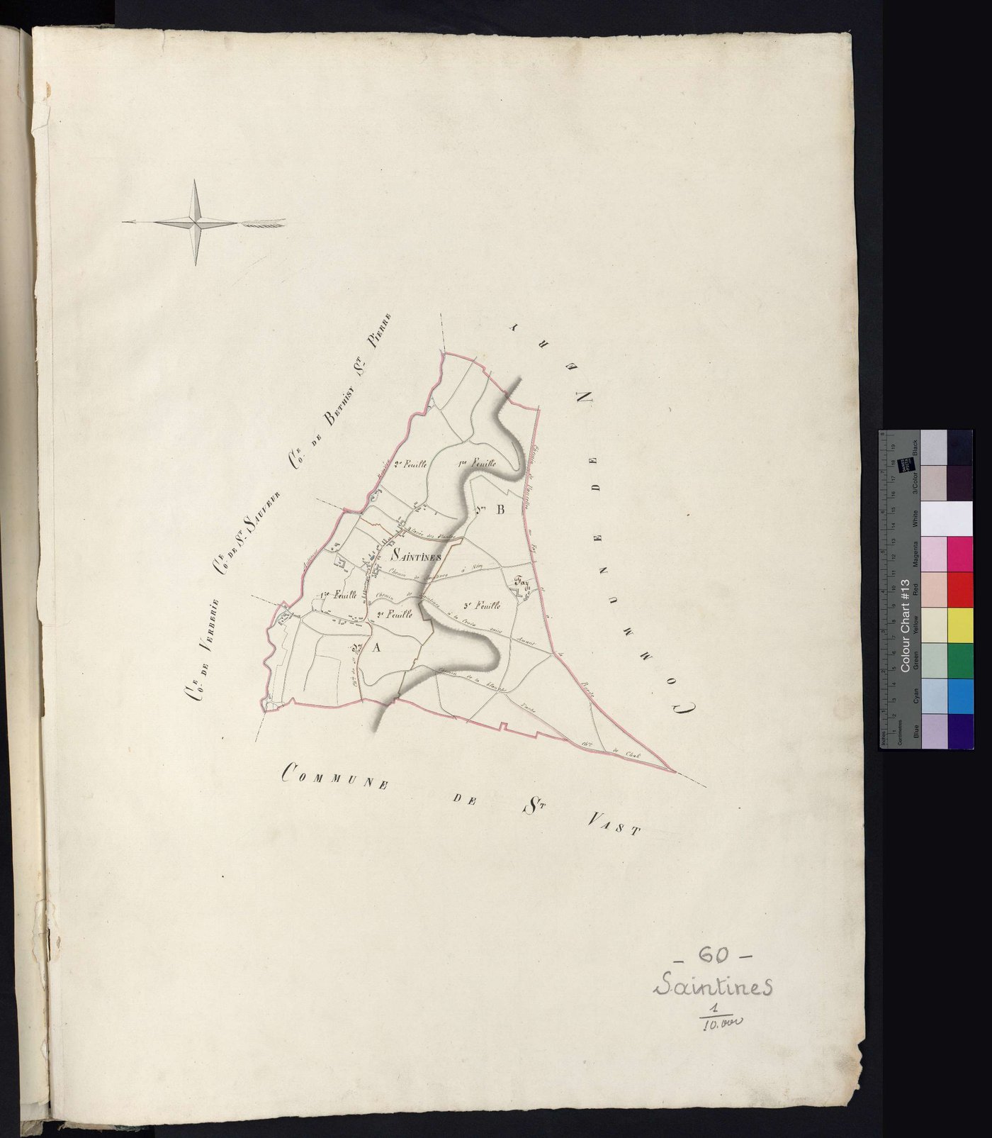 Saintines - Cadastre napoléonien, tableau d'assemblage