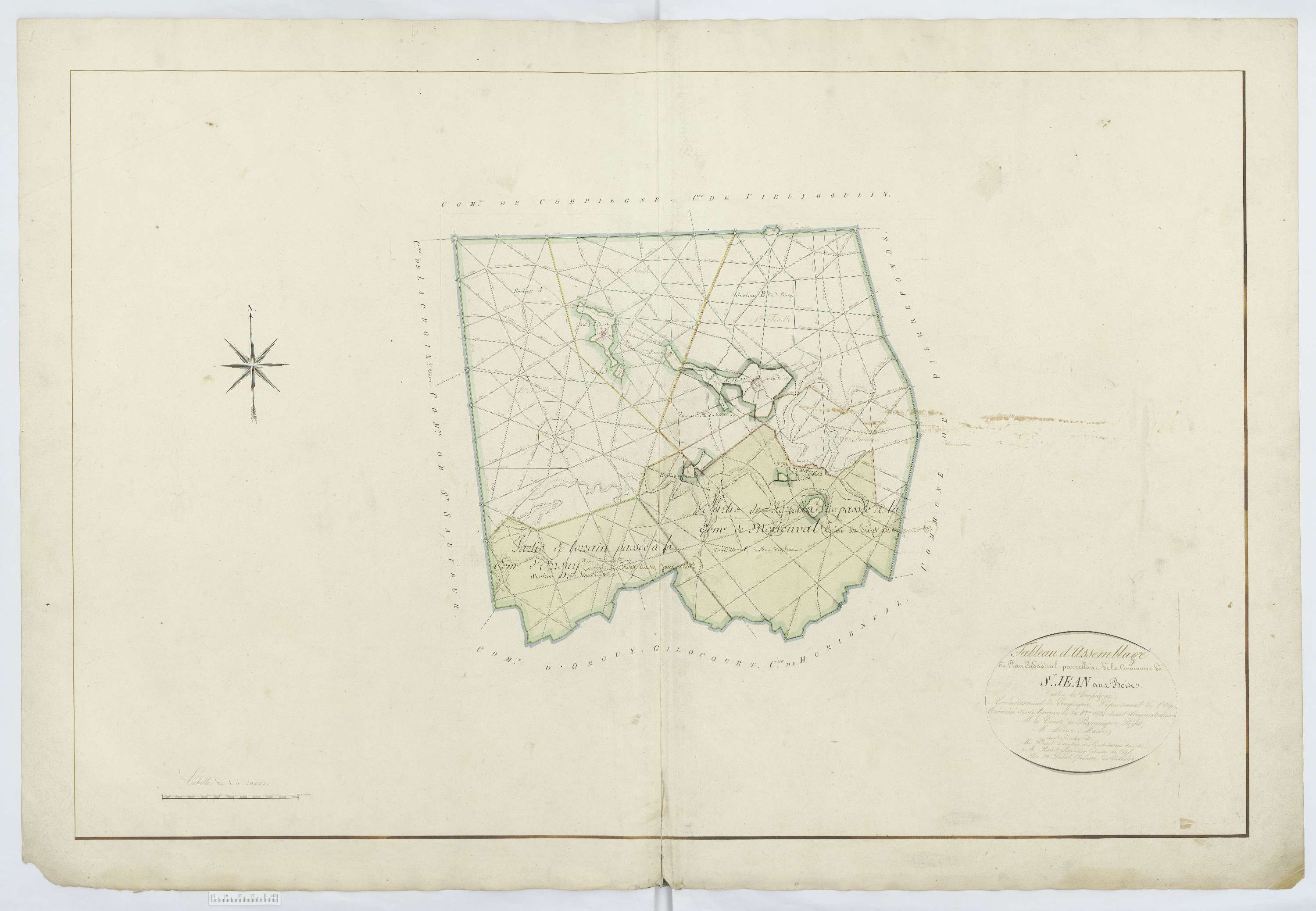 Saint-Jean-aux-Bois - Cadastre napoléonien, tableau d'assemblage