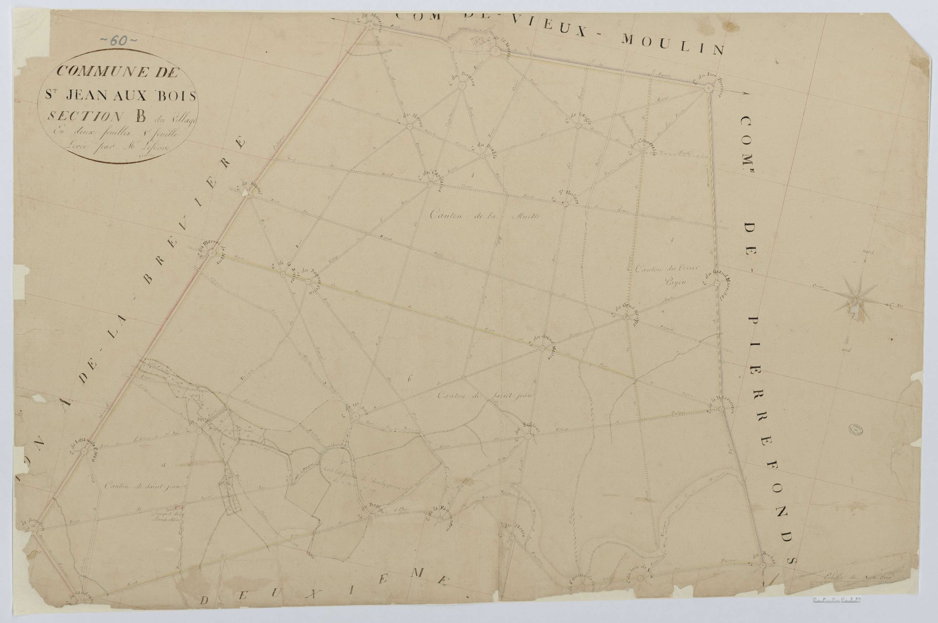 Saint-Jean-aux-Bois - Cadastre napoléonien, section B1