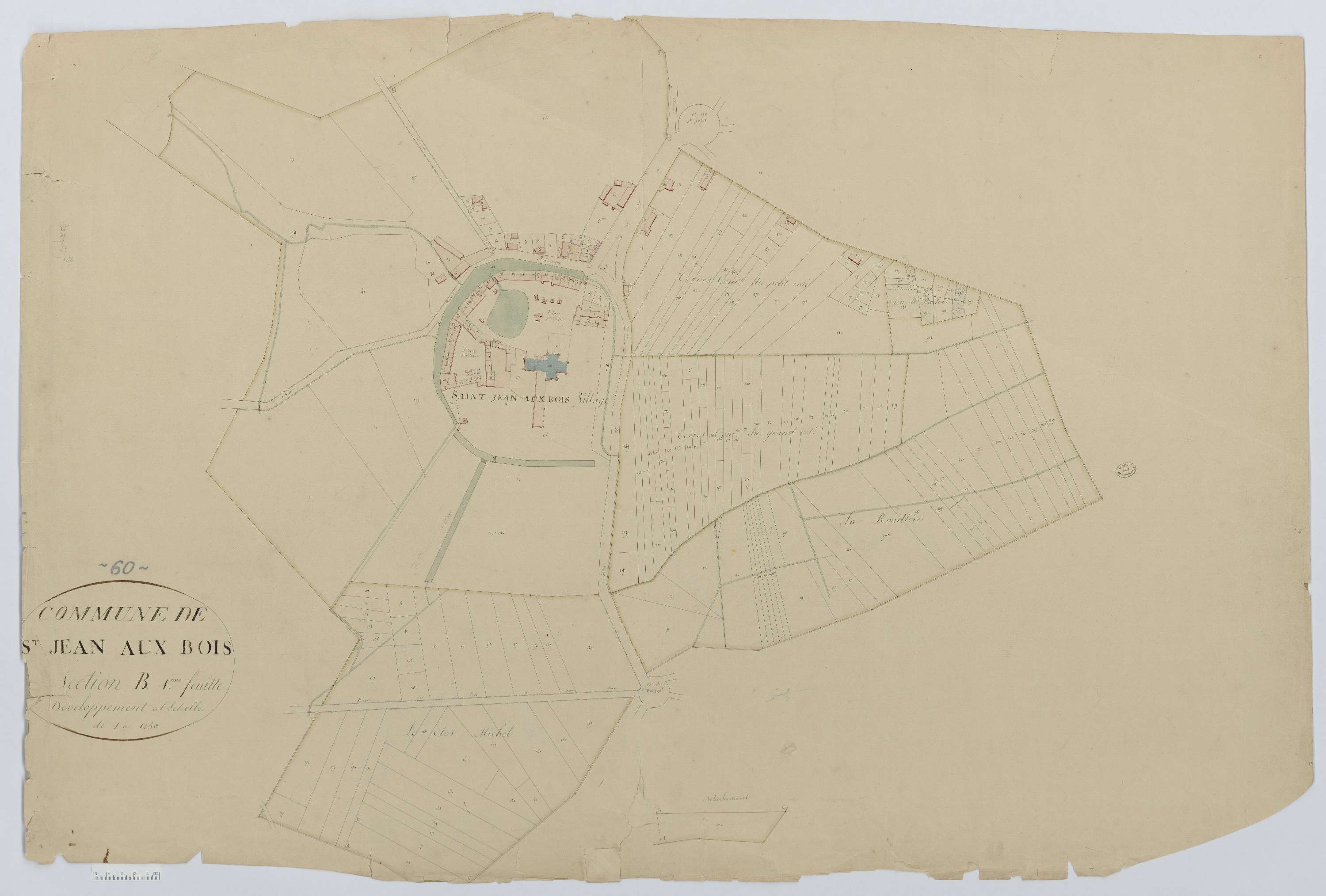Saint-Jean-aux-Bois - Cadastre napoléonien, développement de la section B1