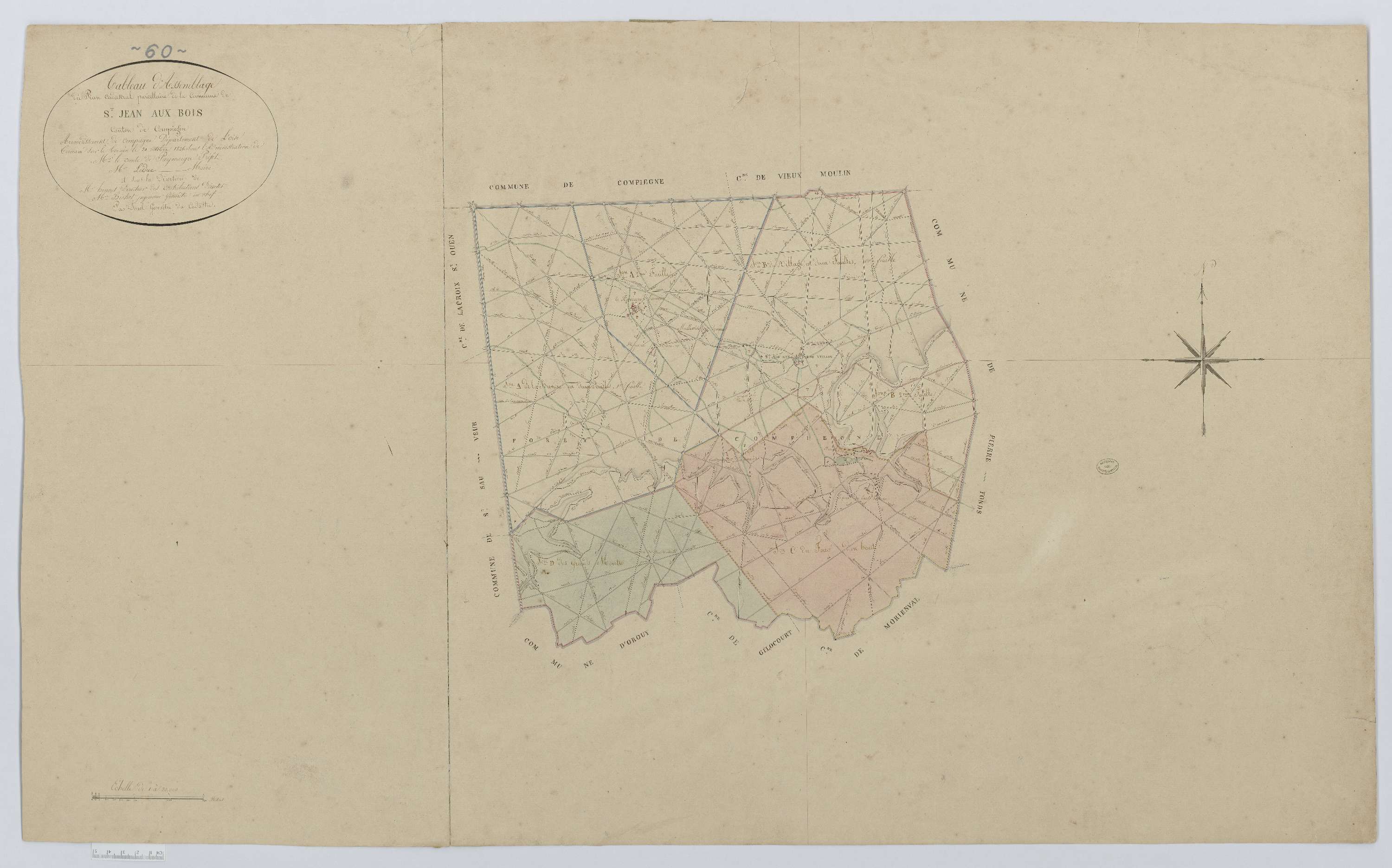 Saint-Jean-aux-Bois - Cadastre napoléonien, tableau d'assemblage