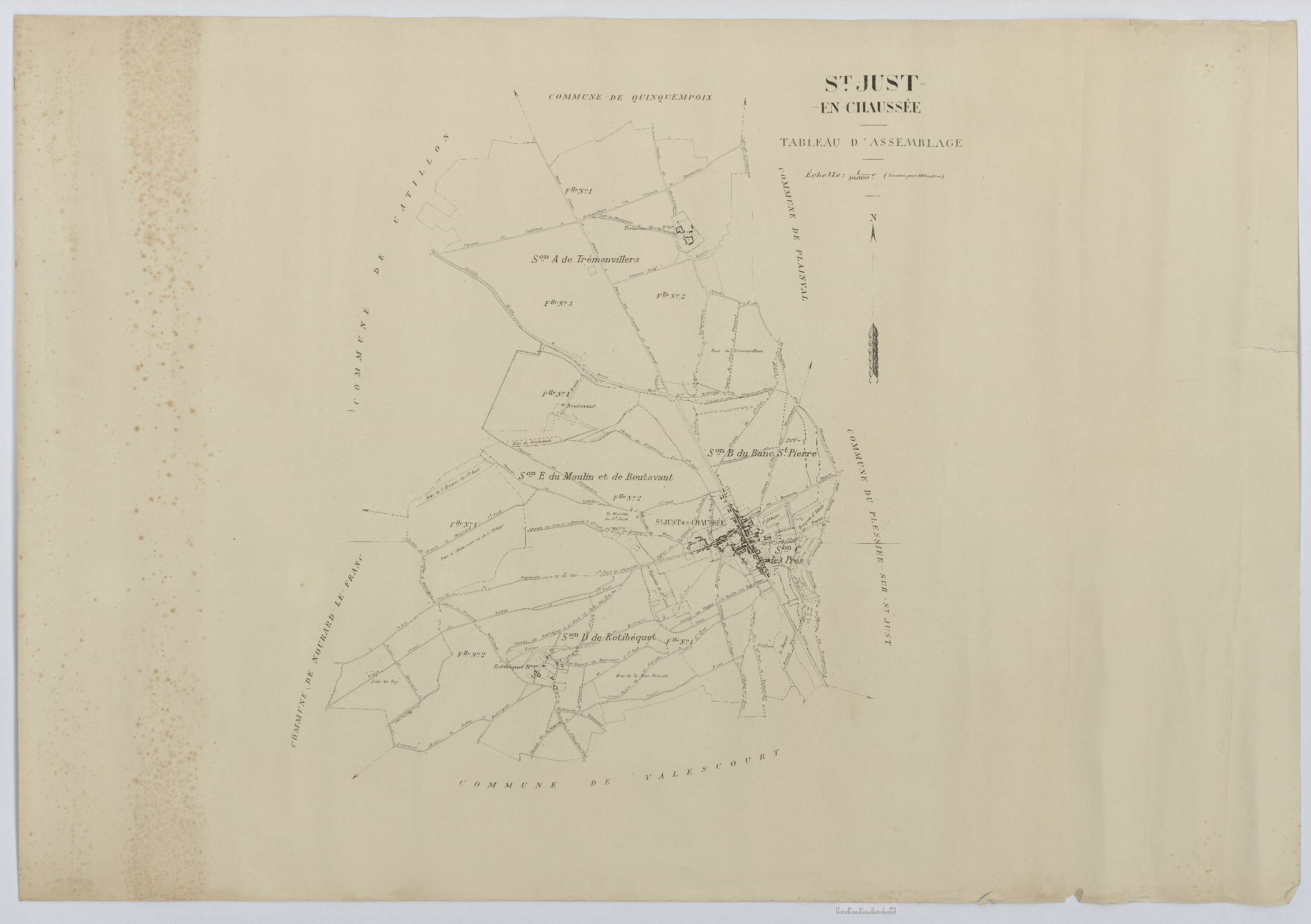 Saint-Just-en-Chaussée - Cadastre napoléonien (copie), tableau d'assemblage