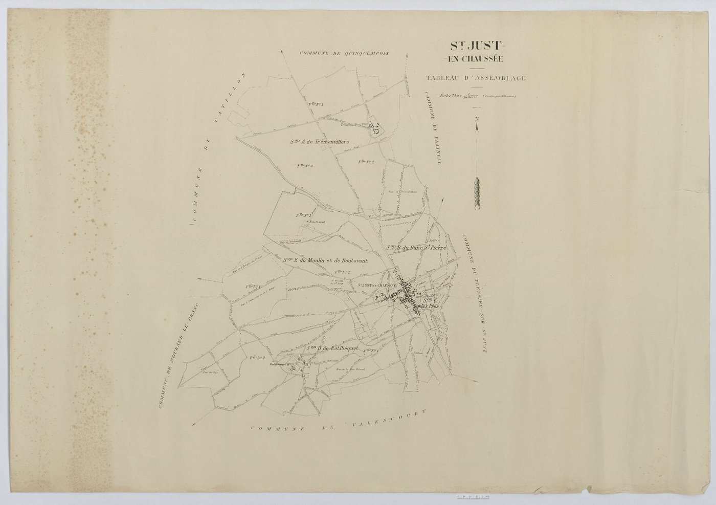 Saint-Just-en-Chaussée - Cadastre napoléonien (copie), tableau d'assemblage