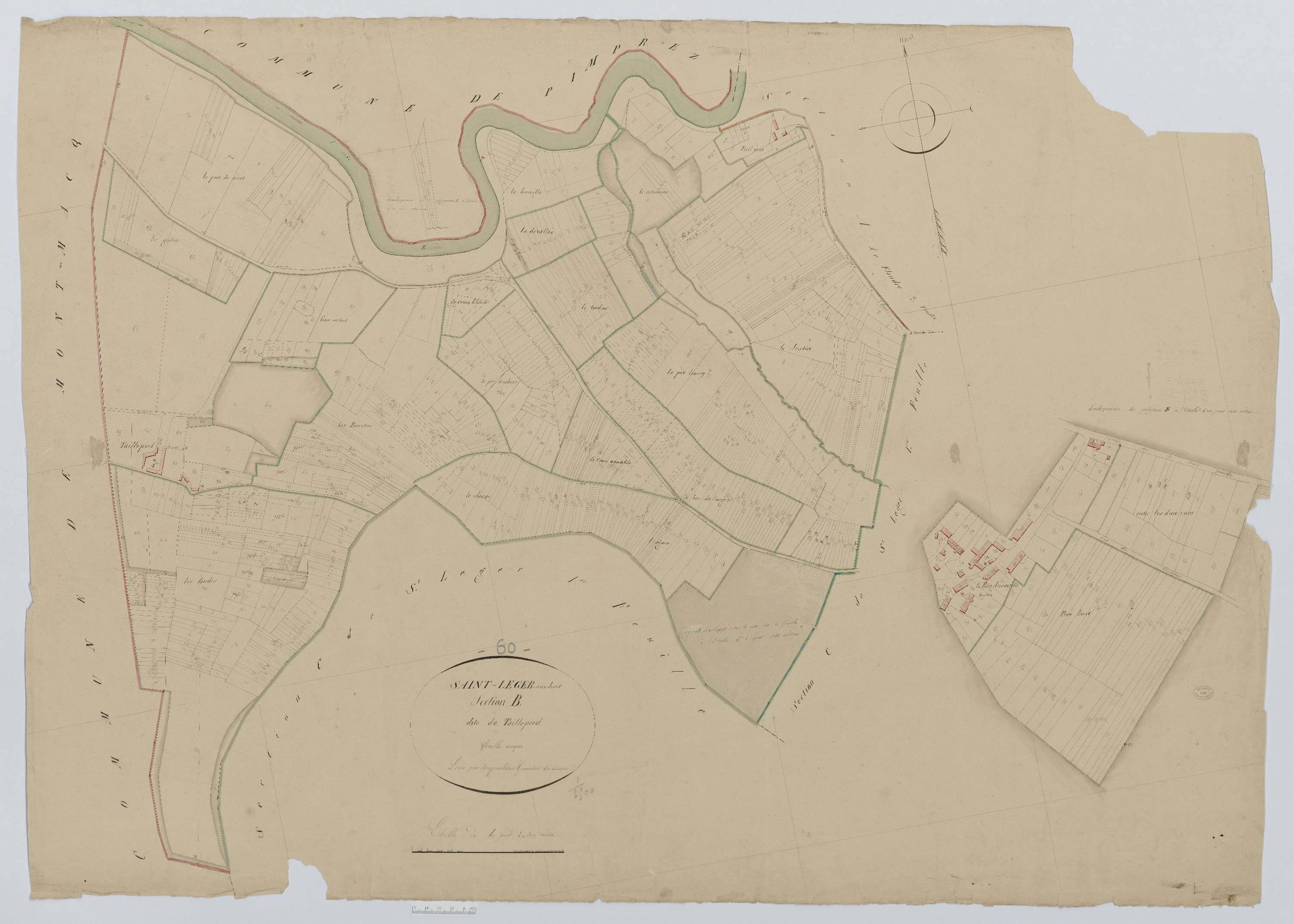 Saint-Léger-aux-Bois - Cadastre napoléonien, section B, feuille unique