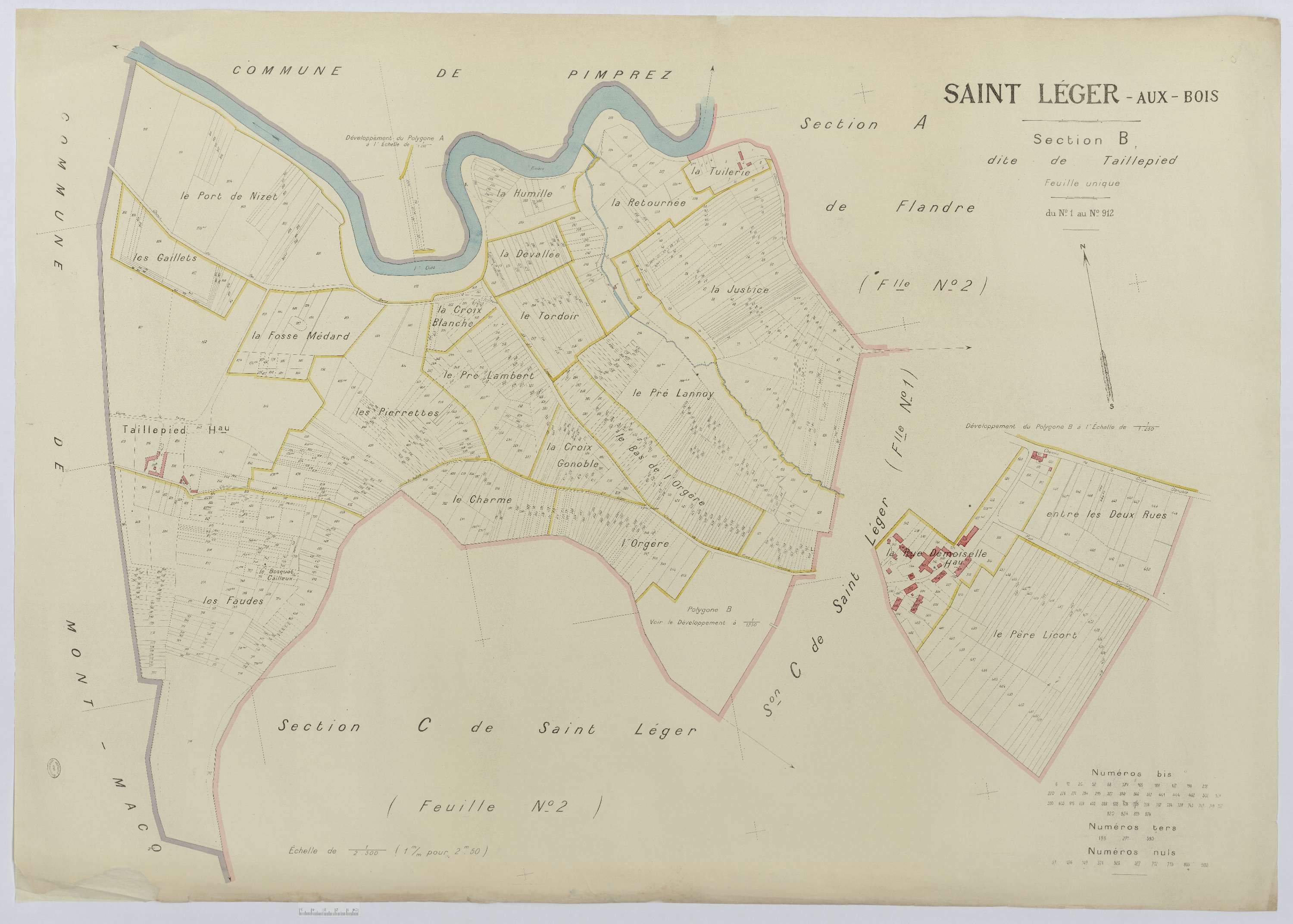 Saint-Léger-aux-Bois - Cadastre napoléonien (copie), section B, feuille unique