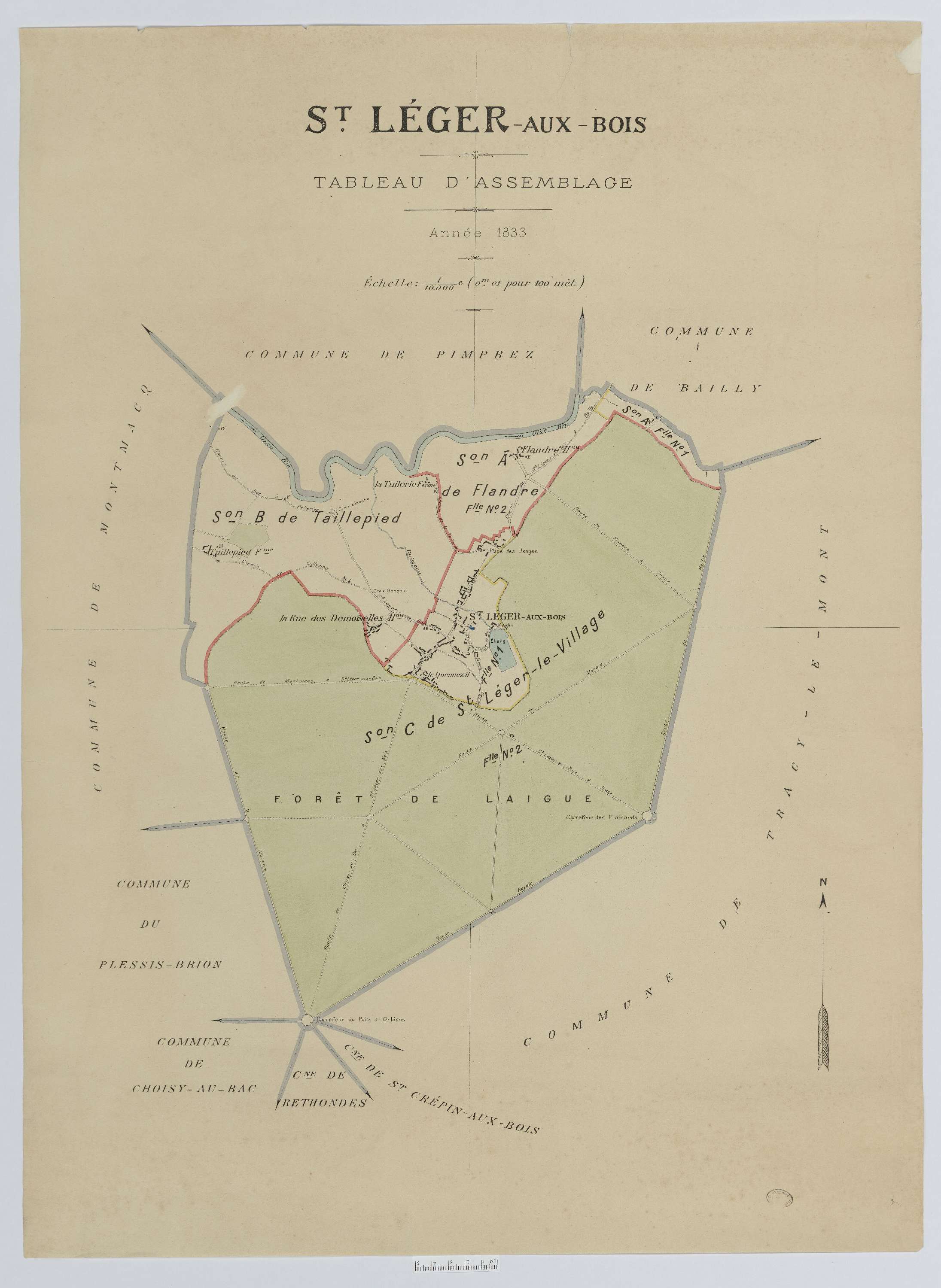 Saint-Léger-aux-Bois - Cadastre napoléonien (copie), tableau d'assemblage