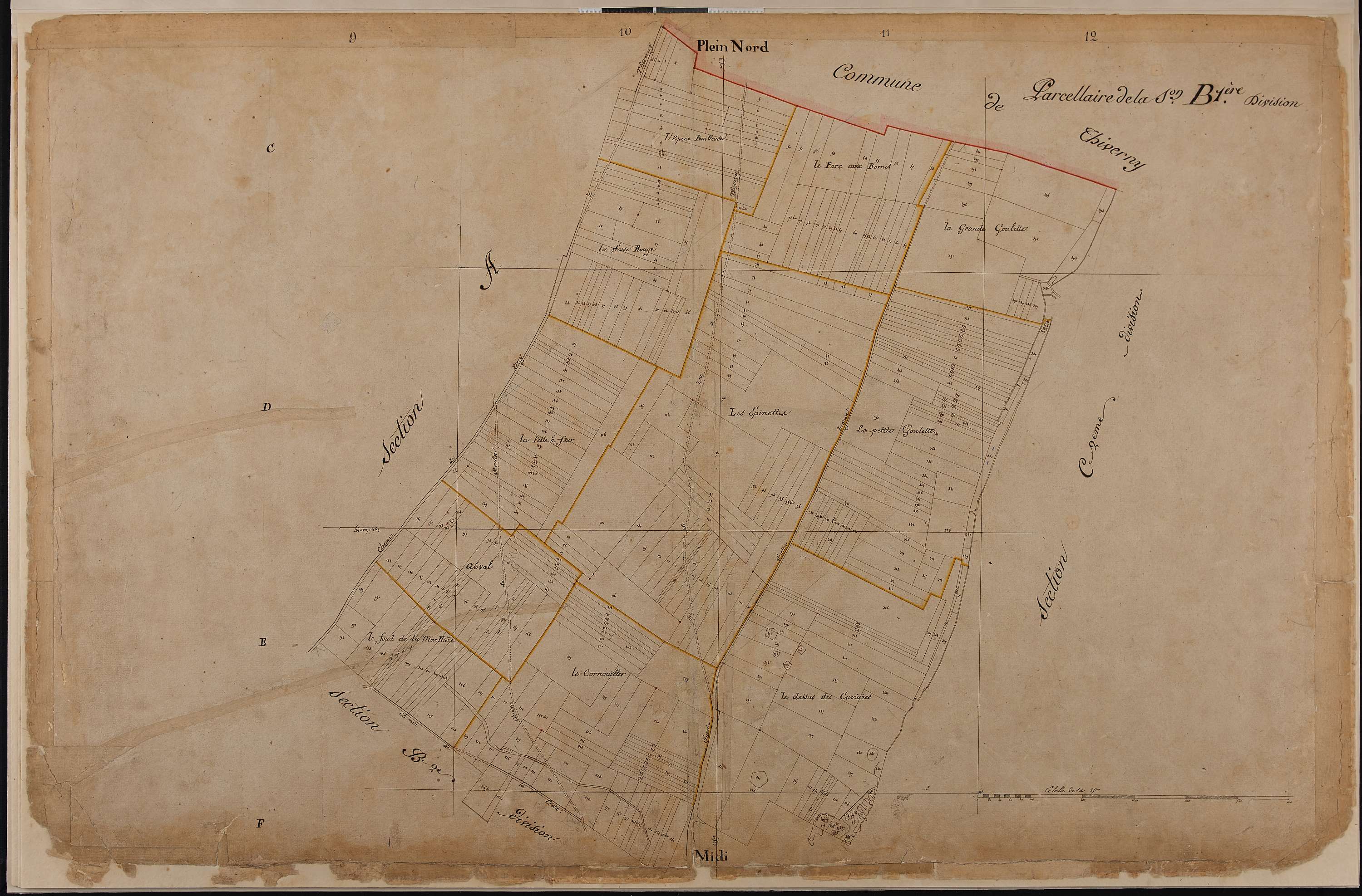 Saint-Leu-d'Esserent - Cadastre napoléonien, section B1
