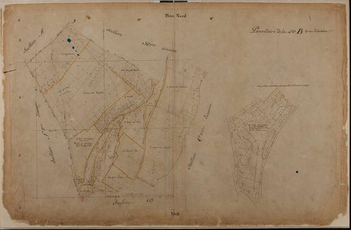 Saint-Leu-d'Esserent - Cadastre napoléonien, section B2, comprend également le développement du val d'Hardillière
