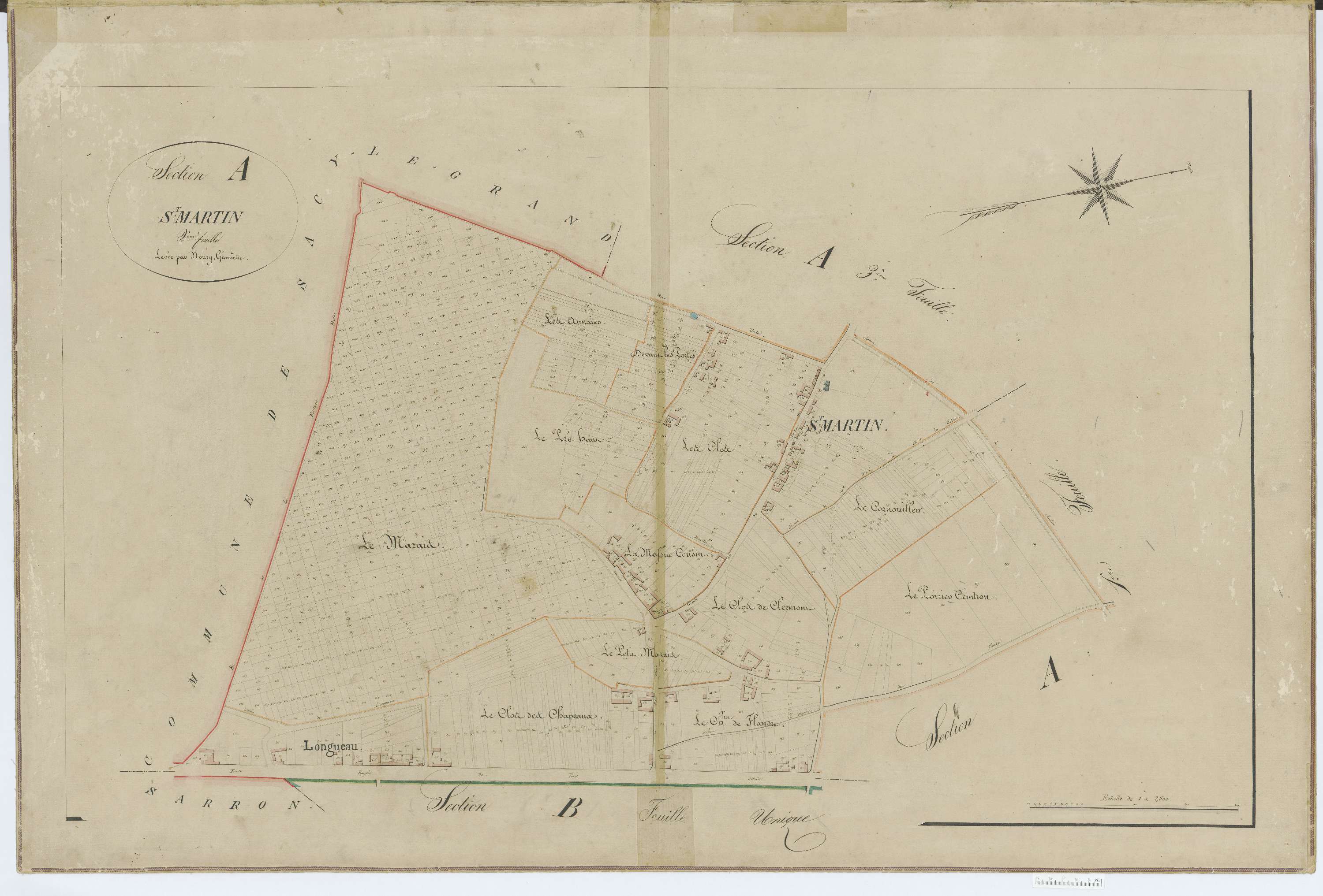 Saint-Martin-Longueau - Cadastre napoléonien, section A2