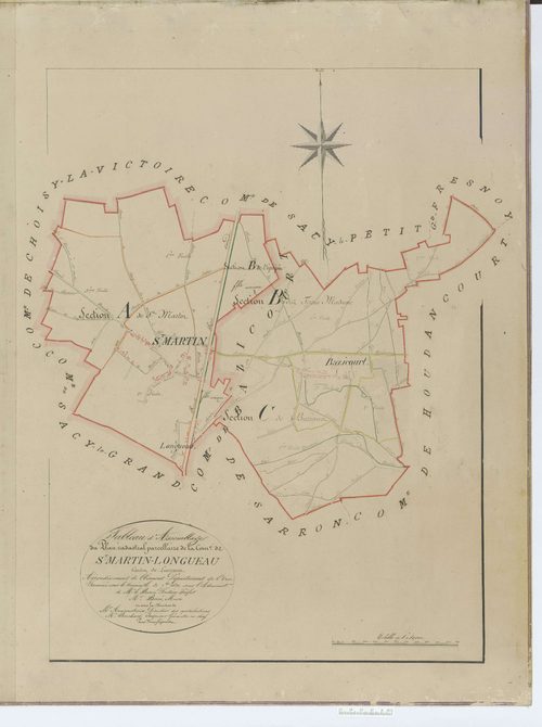 Saint-Martin-Longueau - Cadastre napoléonien, tableau d'assemblage