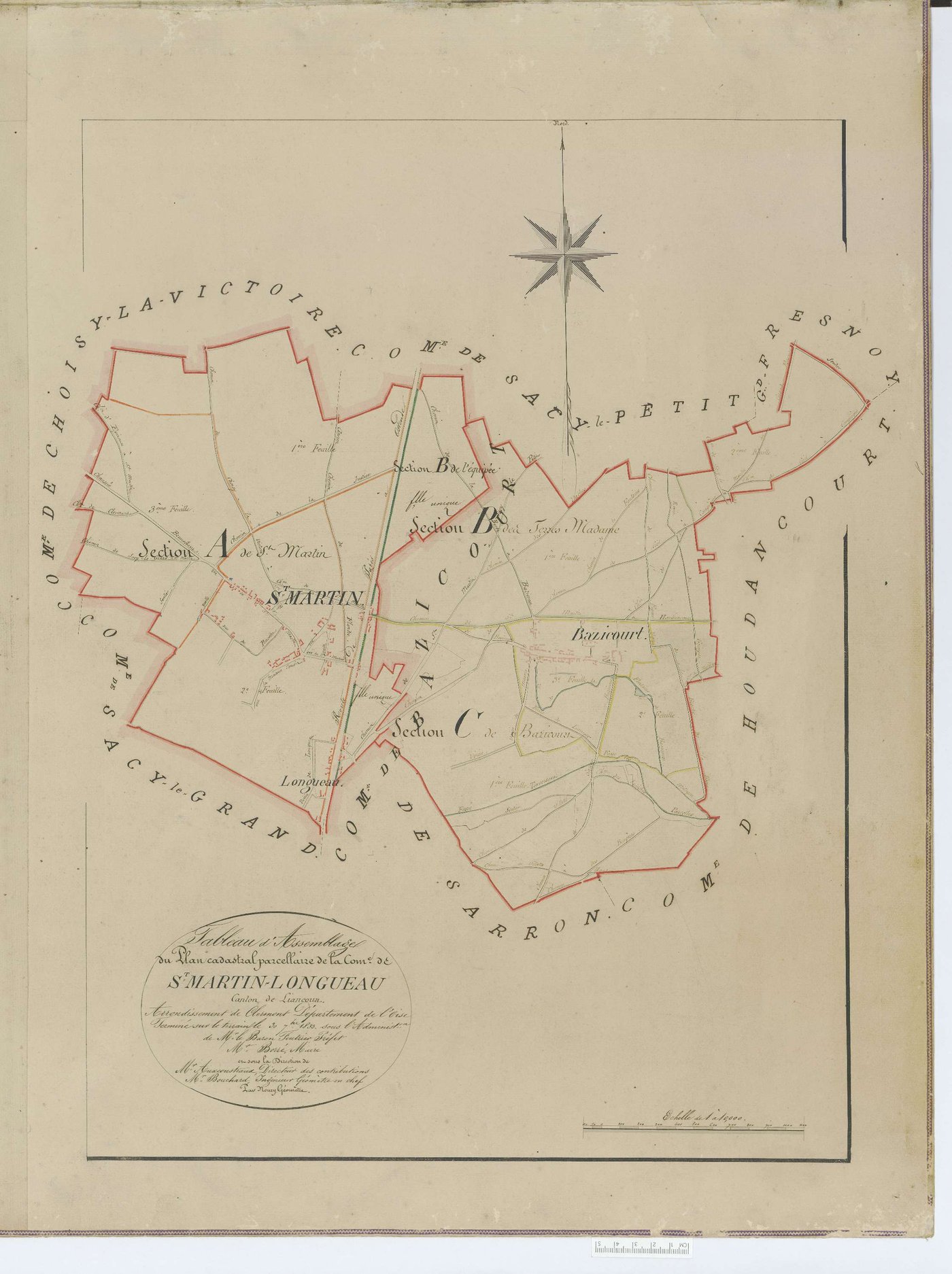 Saint-Martin-Longueau - Cadastre napoléonien, tableau d'assemblage