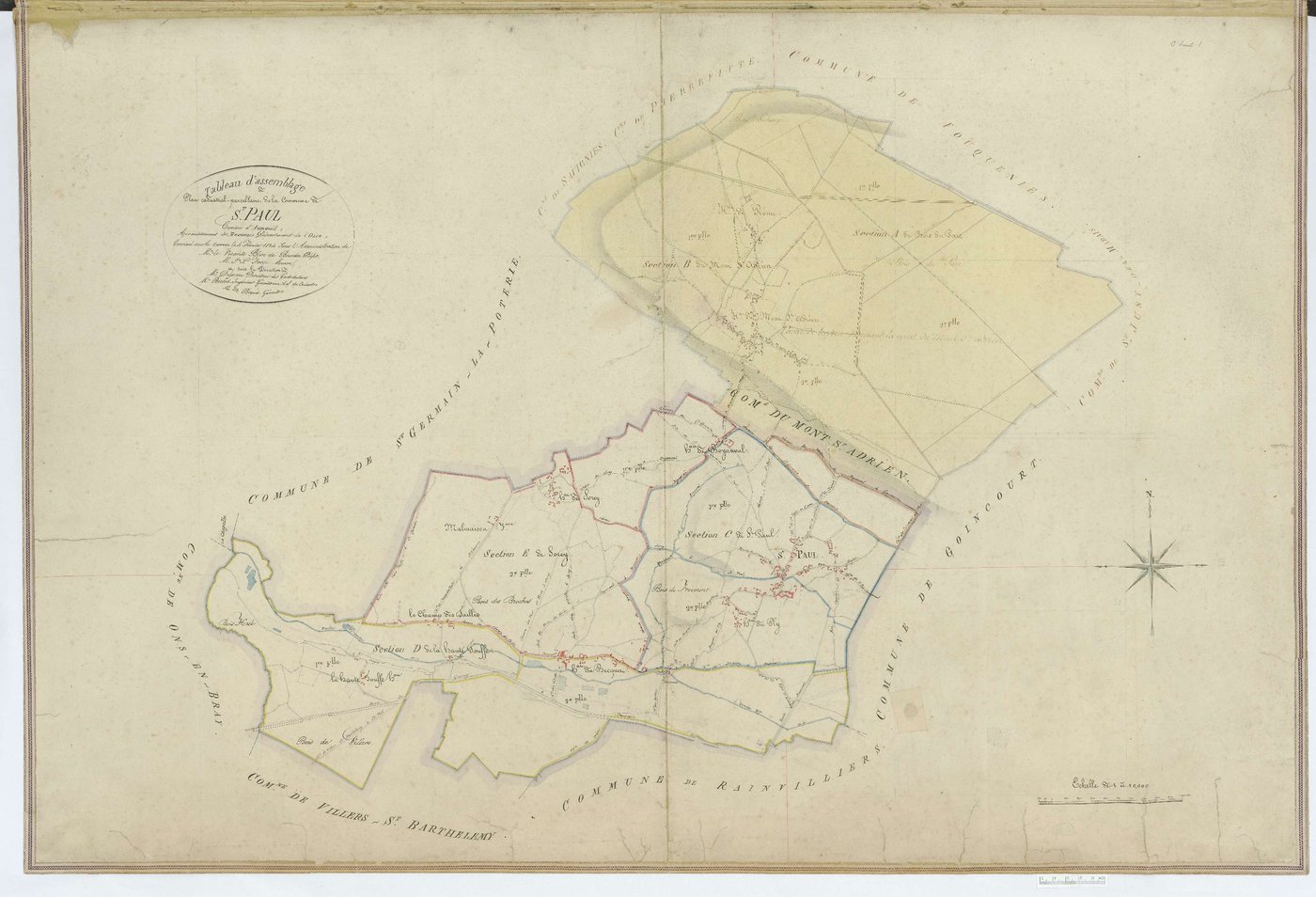 Saint-Paul - Cadastre napoléonien, tableau d'assemblage
