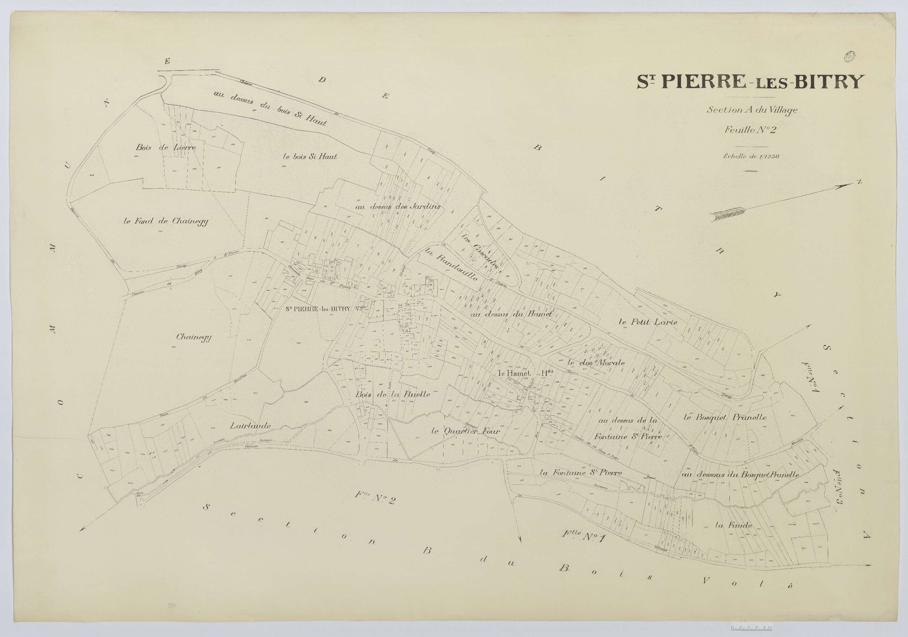 Saint-Pierre-lès-Bitry - Cadastre napoléonien (copie), section A2