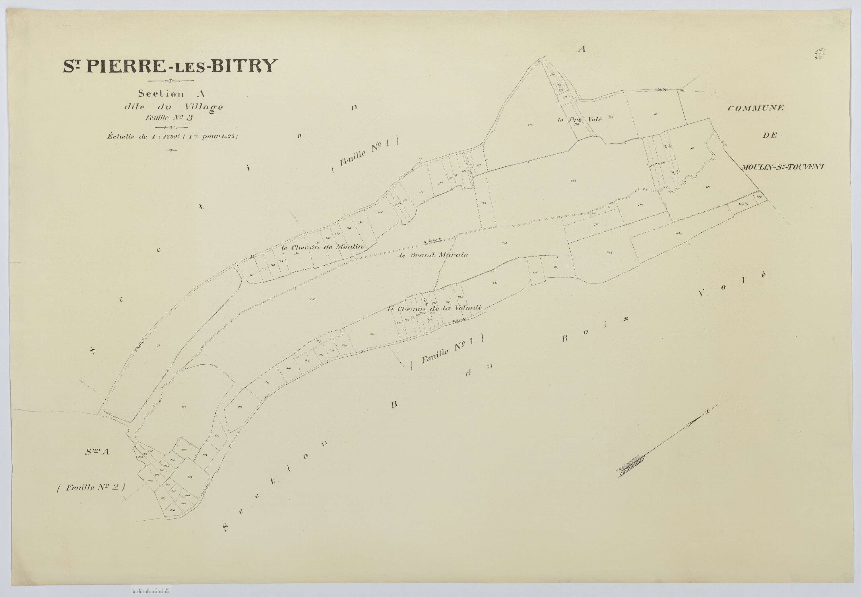 Saint-Pierre-lès-Bitry - Cadastre napoléonien (copie), section A3