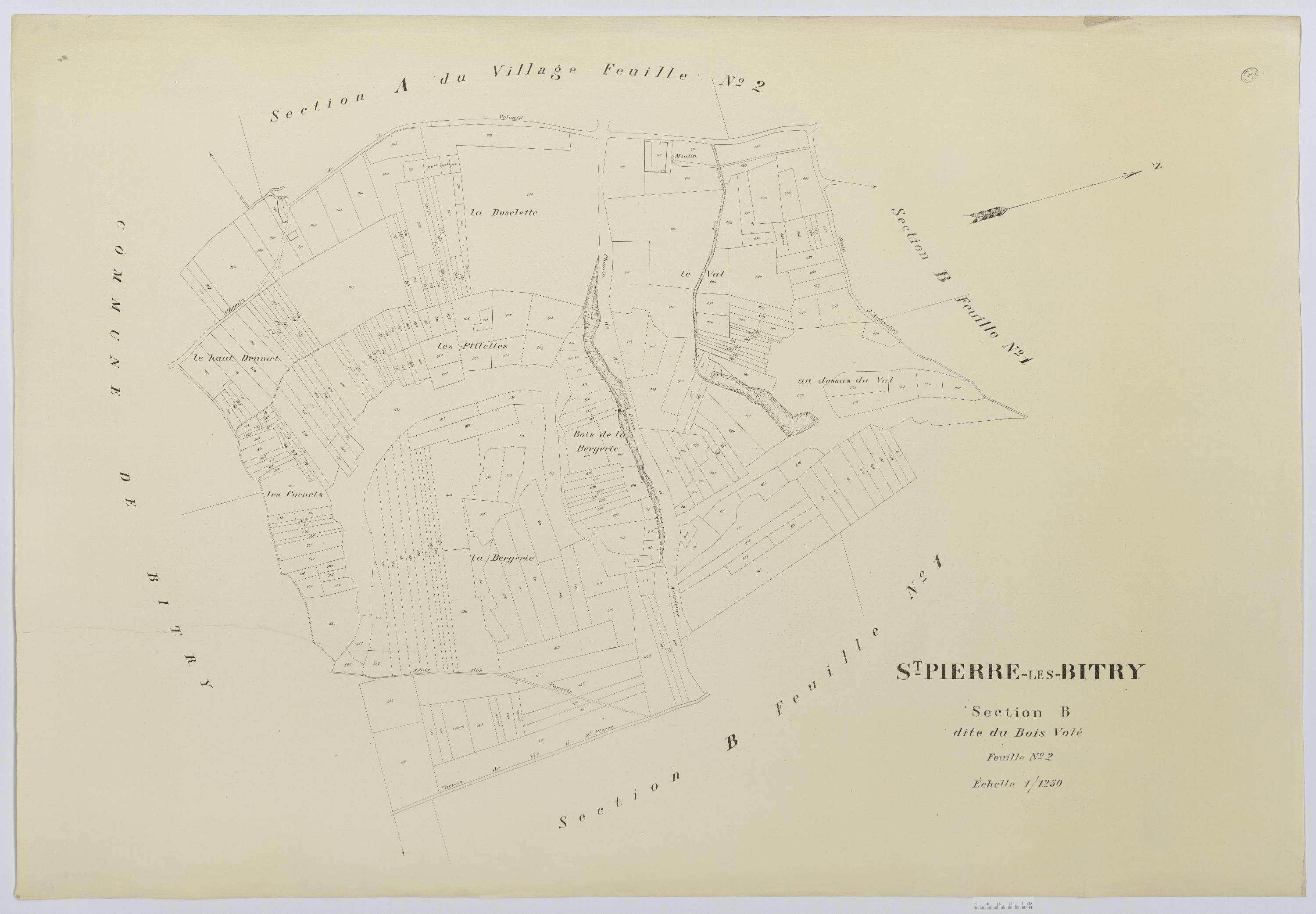 Saint-Pierre-lès-Bitry - Cadastre napoléonien (copie), section B2