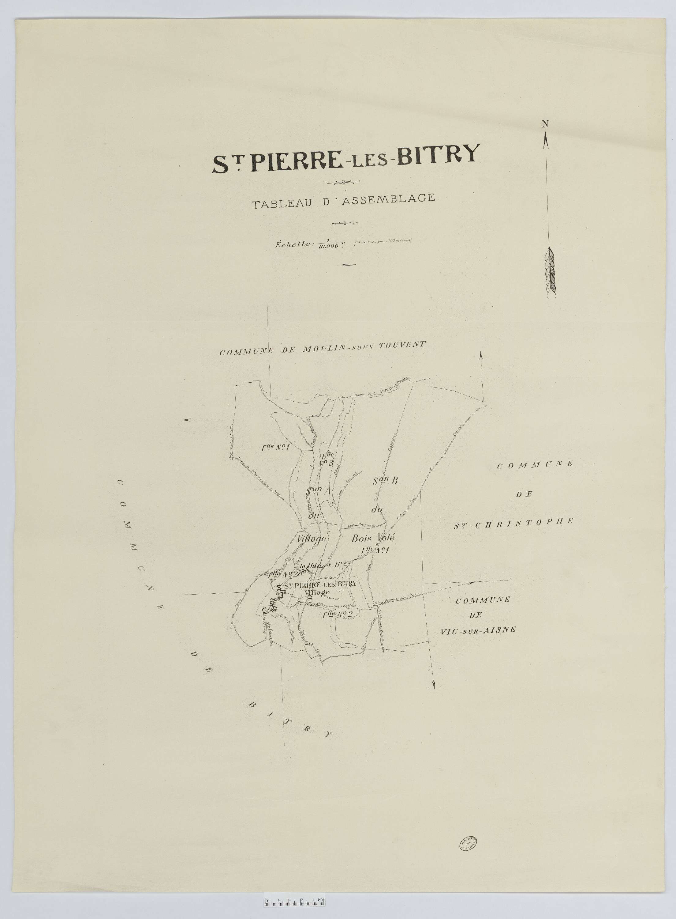 Saint-Pierre-lès-Bitry - Cadastre napoléonien (copie), tableau d'assemblage