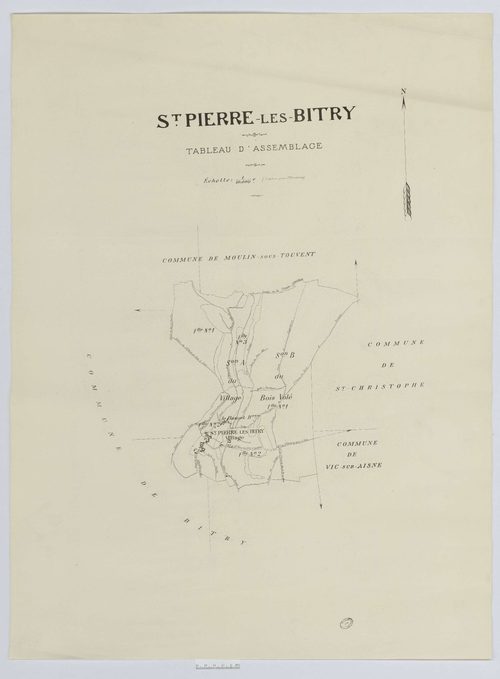 Saint-Pierre-lès-Bitry - Cadastre napoléonien (copie), tableau d'assemblage