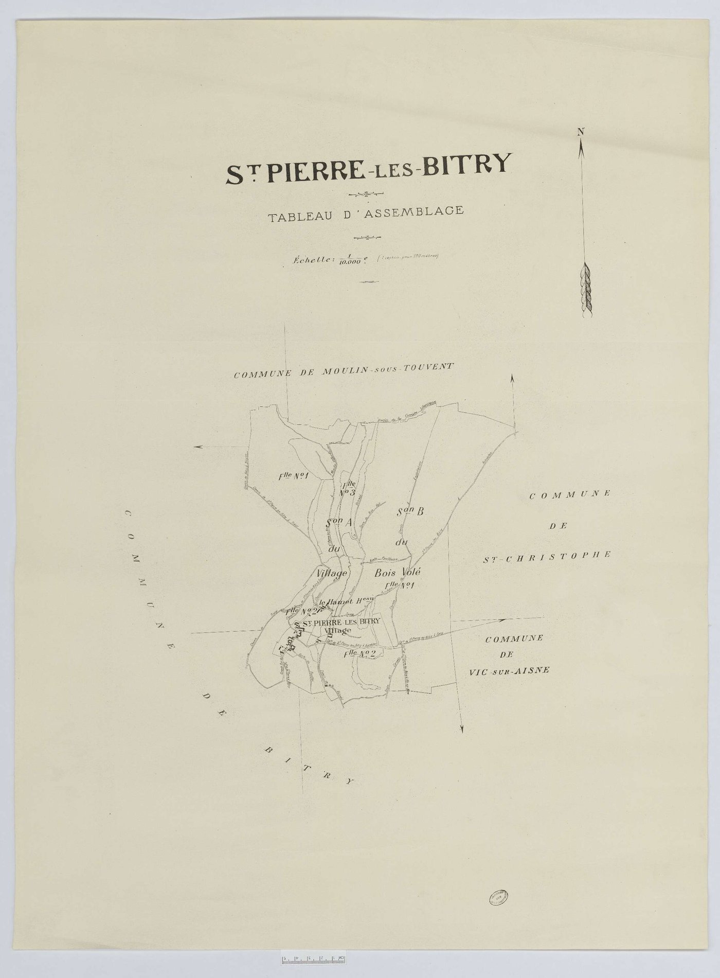 Saint-Pierre-lès-Bitry - Cadastre napoléonien (copie), tableau d'assemblage