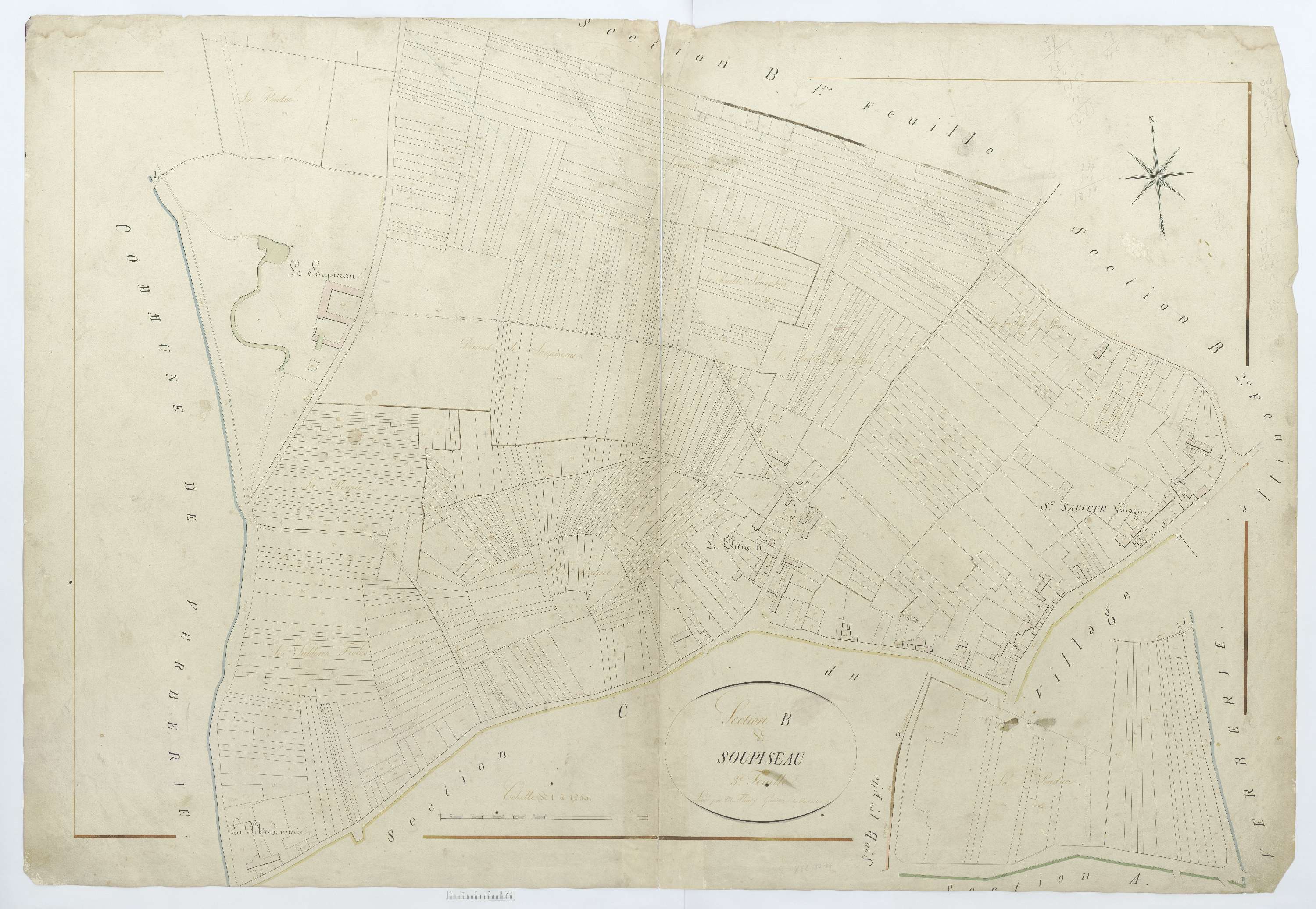 Saint-Sauveur - Cadastre napoléonien, section B3