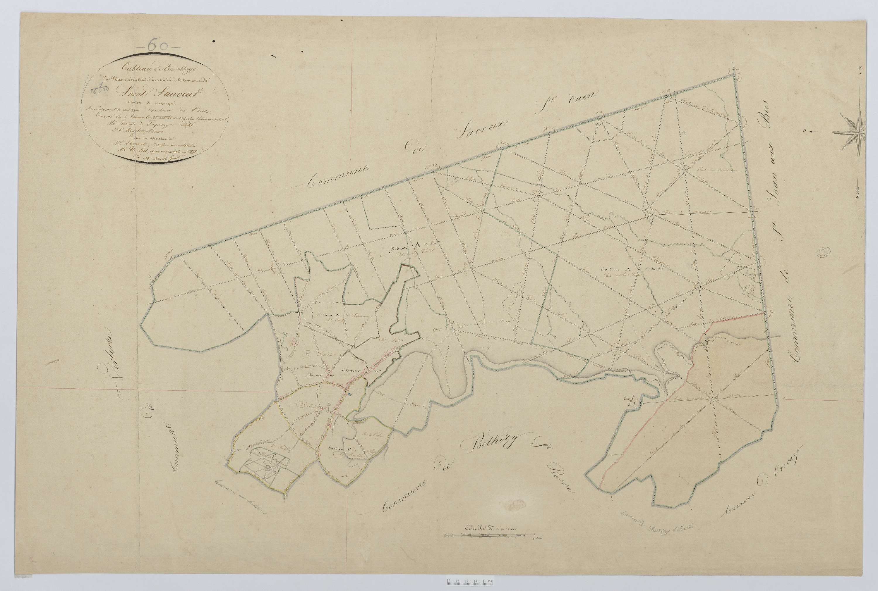 Saint-Sauveur - Cadastre napoléonien, tableau d'assemblage