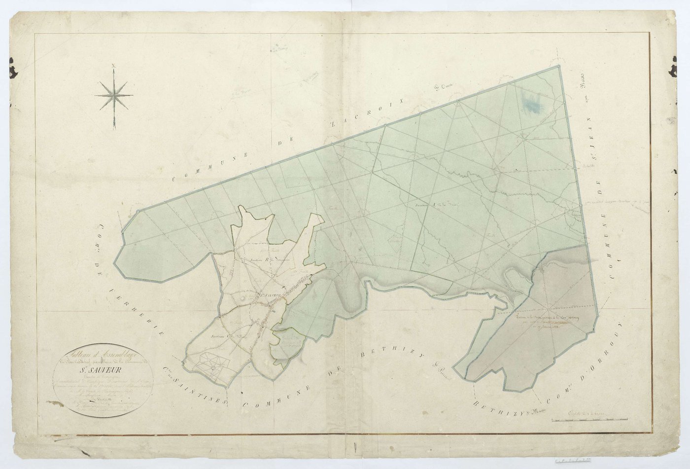 Saint-Sauveur - Cadastre napoléonien, tableau d'assemblage