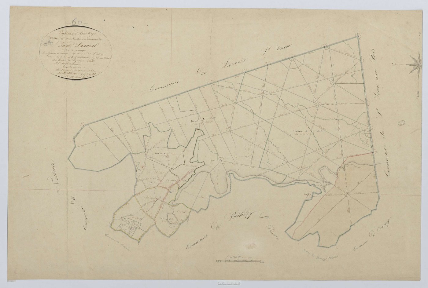 Saint-Sauveur - Cadastre napoléonien, tableau d'assemblage