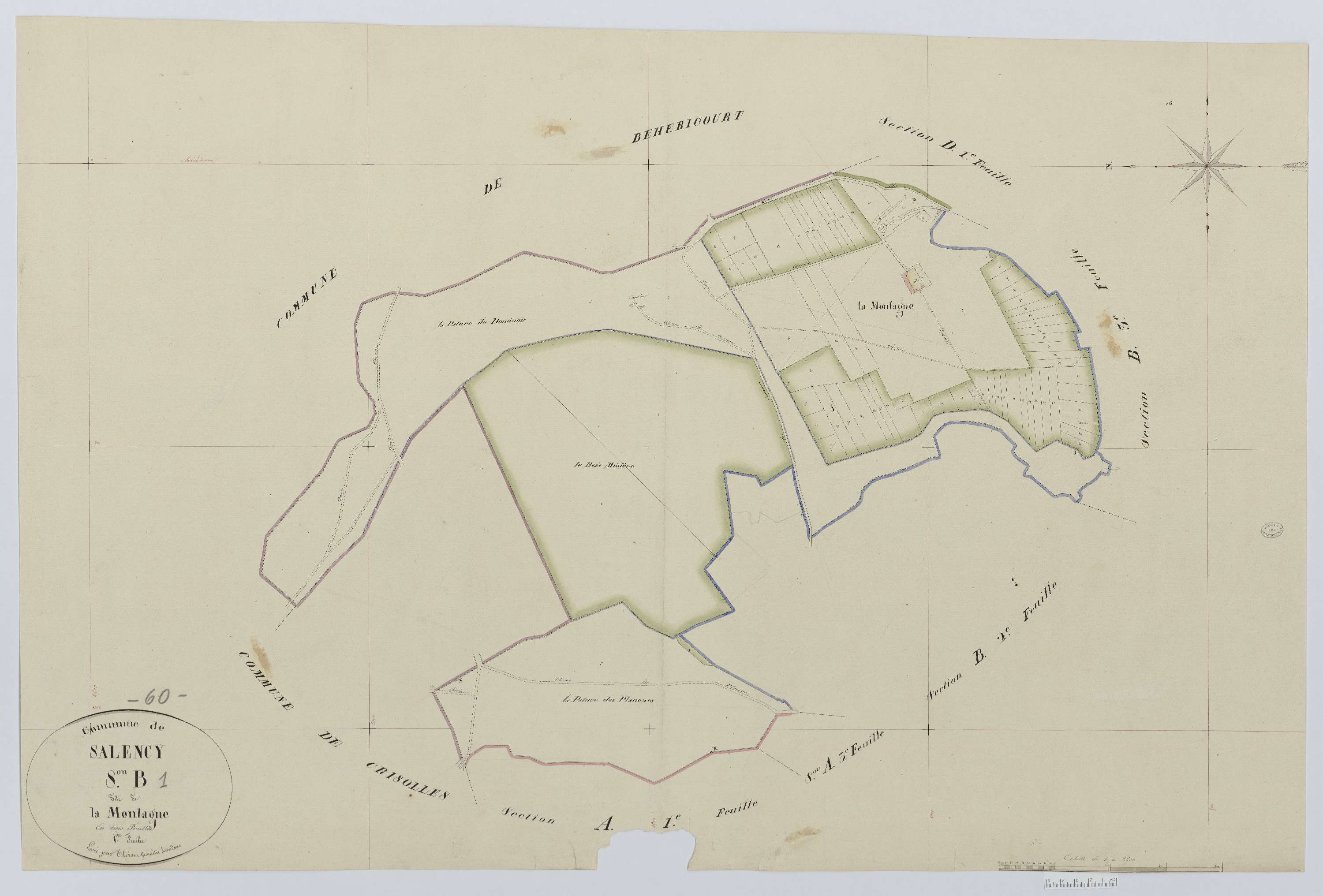 Salency - Cadastre napoléonien, section B1