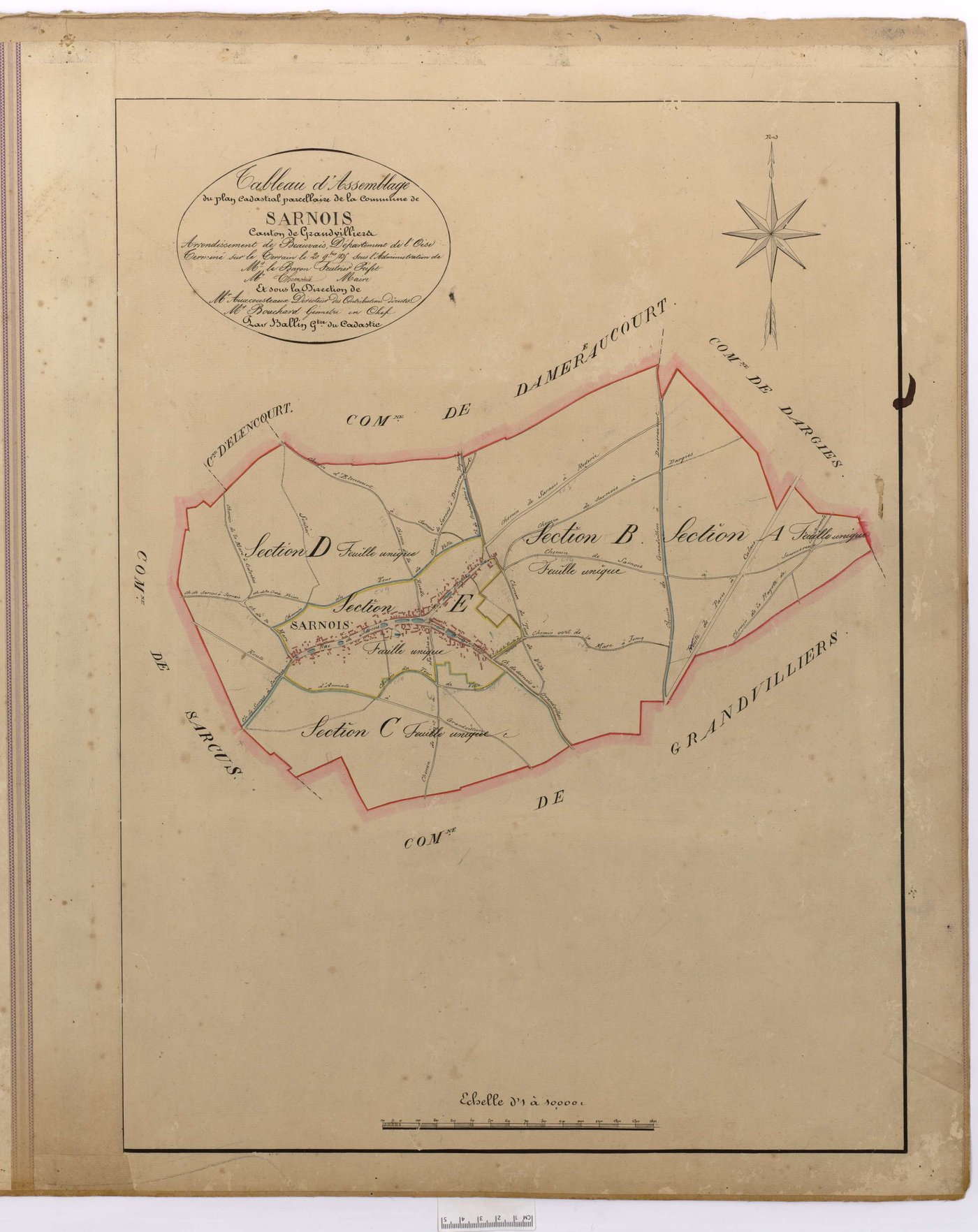 Sarnois - Cadastre napoléonien, tableau d'assemblage