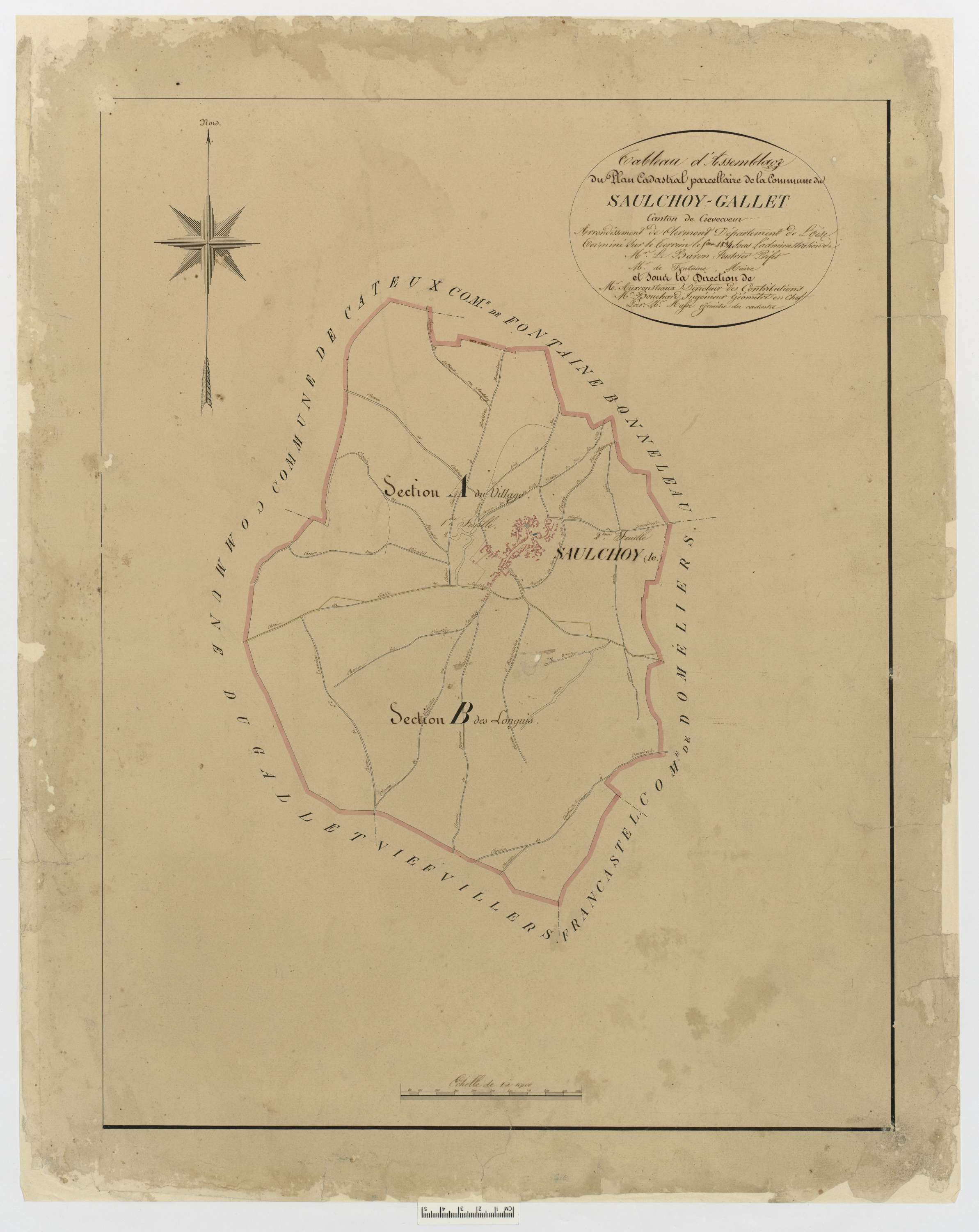 Le Saulchoy - Cadastre napoléonien, tableau d'assemblage