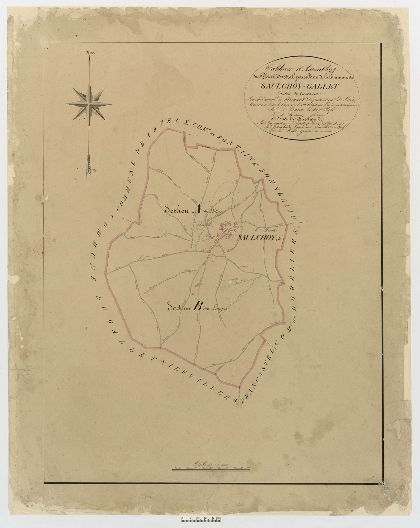 Le Saulchoy - Cadastre napoléonien, tableau d'assemblage