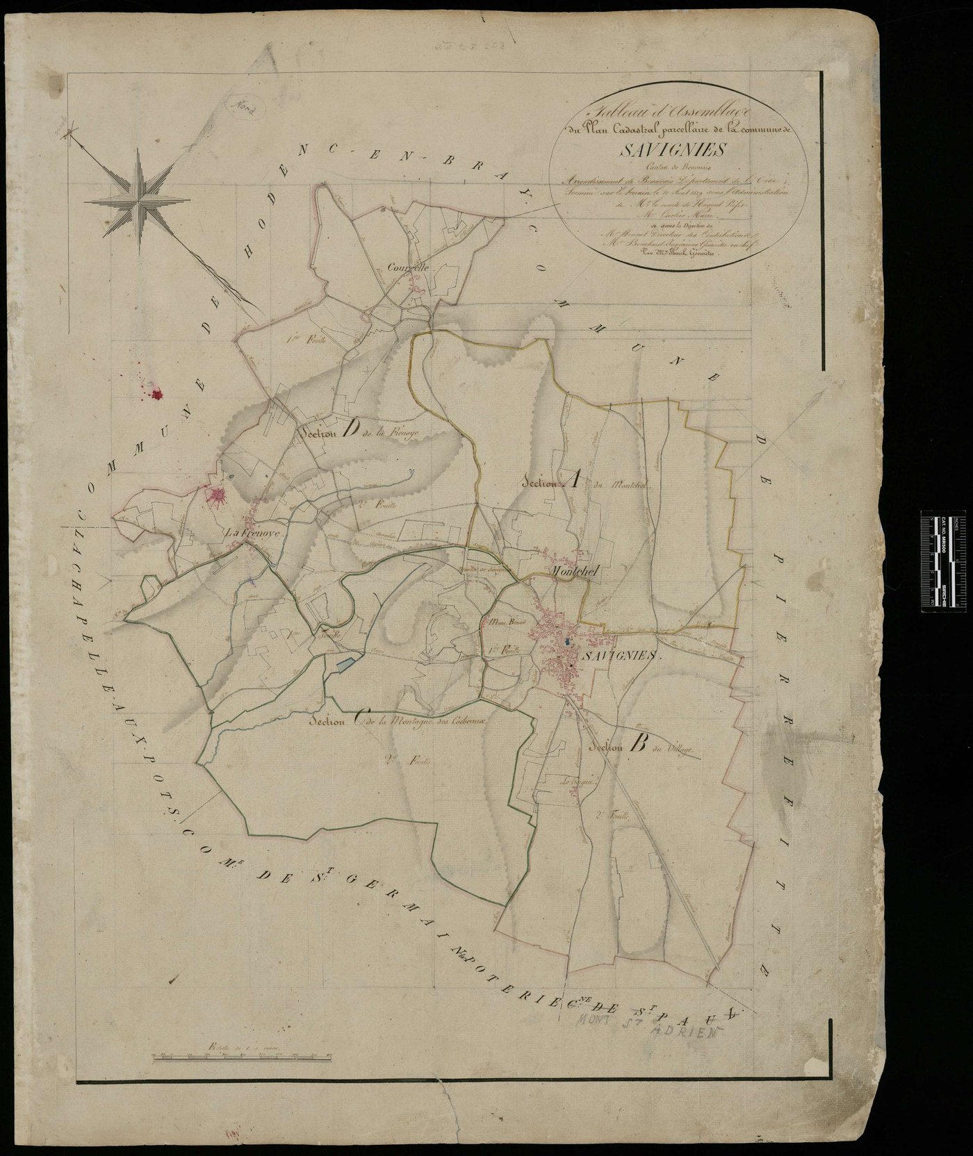 Savignies - Cadastre napoléonien, tableau d'assemblage
