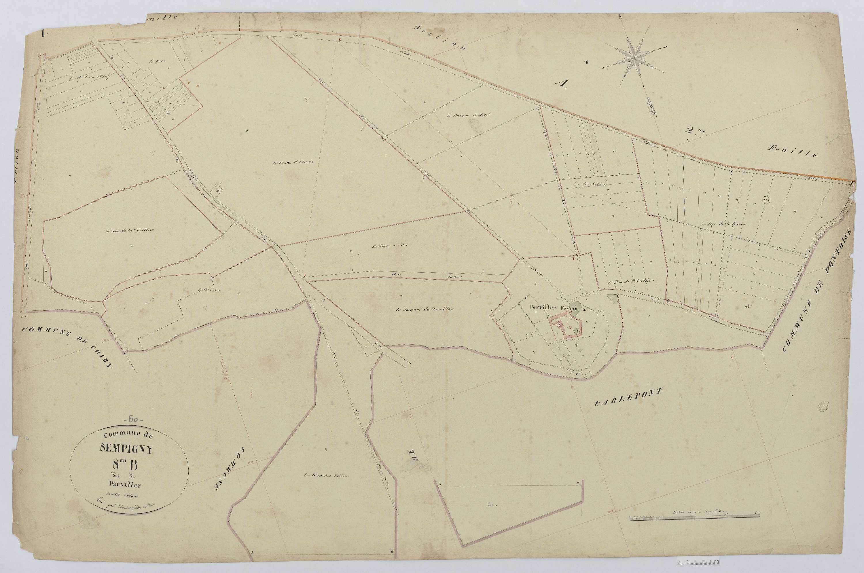 Sempigny - Cadastre napoléonien, section B, feuille unique