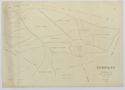 Sempigny - Cadastre napoléonien (copie), section B, feuille unique