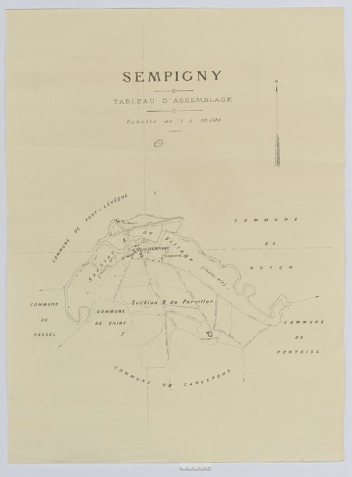 Sempigny - Cadastre napoléonien (copie), tableau d'assemblage