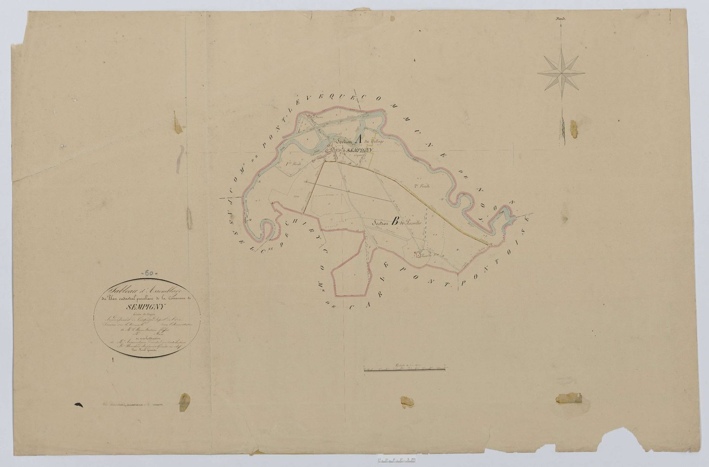 Sempigny - Cadastre napoléonien, tableau d'assemblage