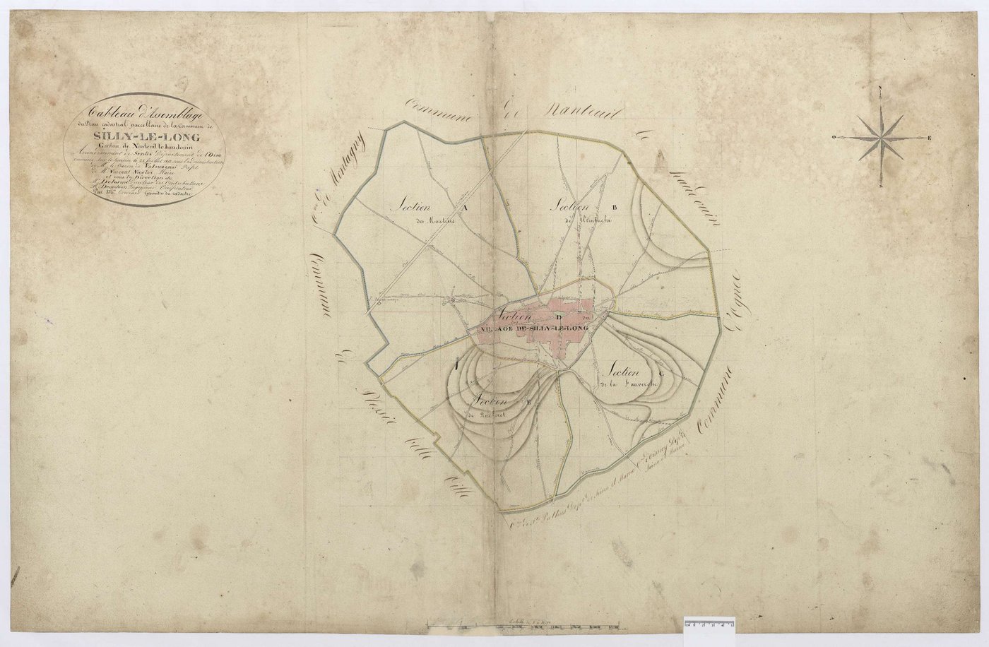 Silly-le-Long - Cadastre napoléonien, tableau d'assemblage