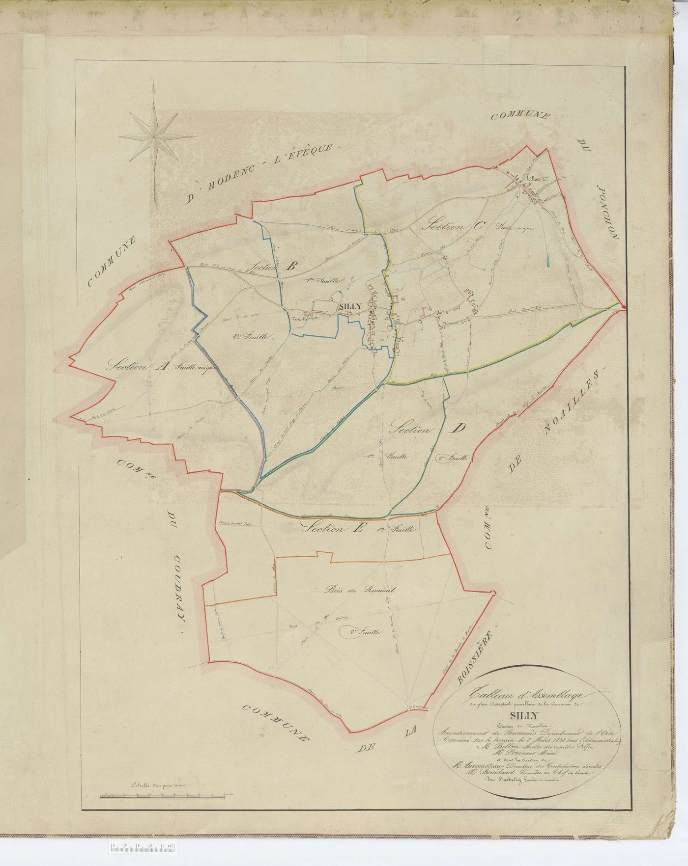 Silly-Tillard - Cadastre napoléonien, tableau d'assemblage