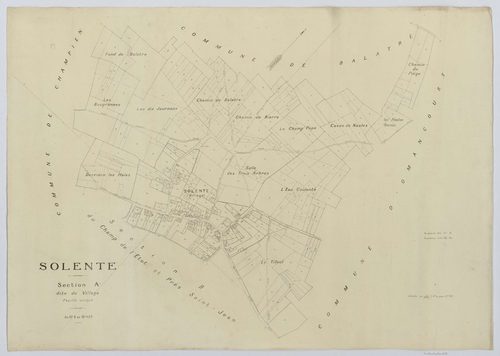 Solente - Cadastre napoléonien (copie), section A, feuille unique