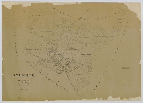 Solente - Cadastre napoléonien (copie), section A, feuille unique, copie calque