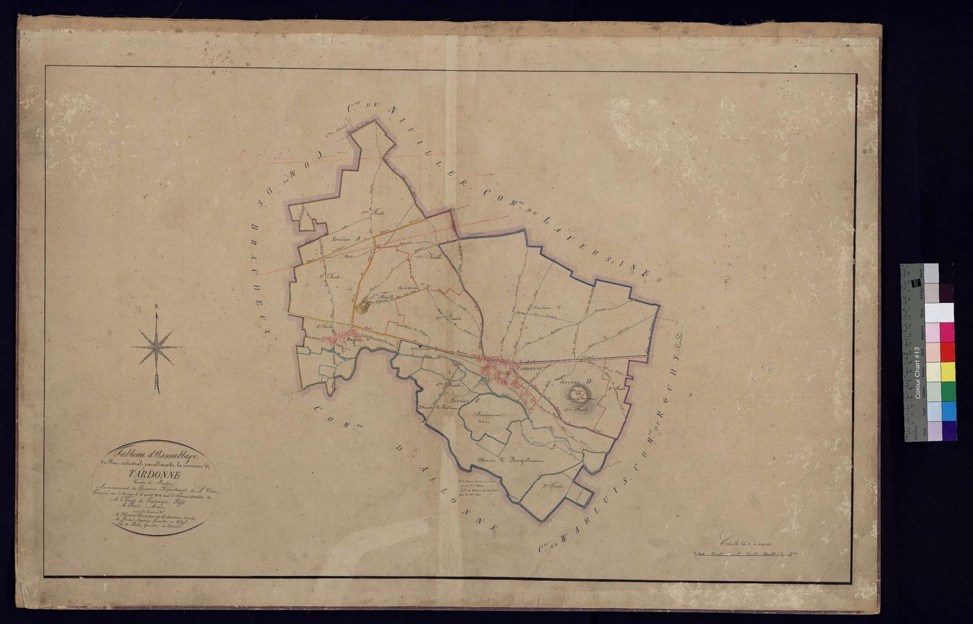 Therdonne - Cadastre napoléonien, tableau d'assemblage
