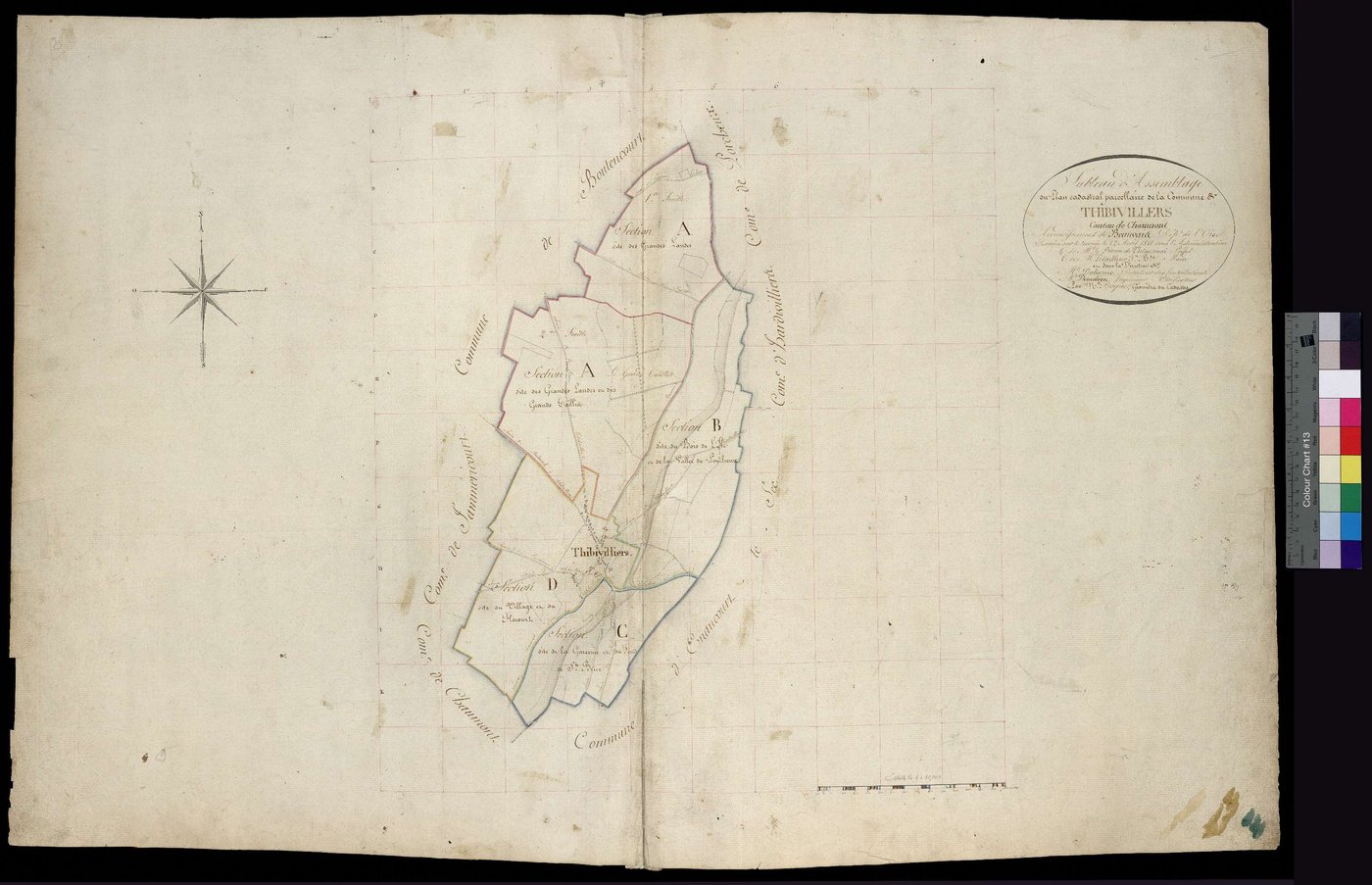 Thibivillers - Cadastre napoléonien, tableau d'assemblage