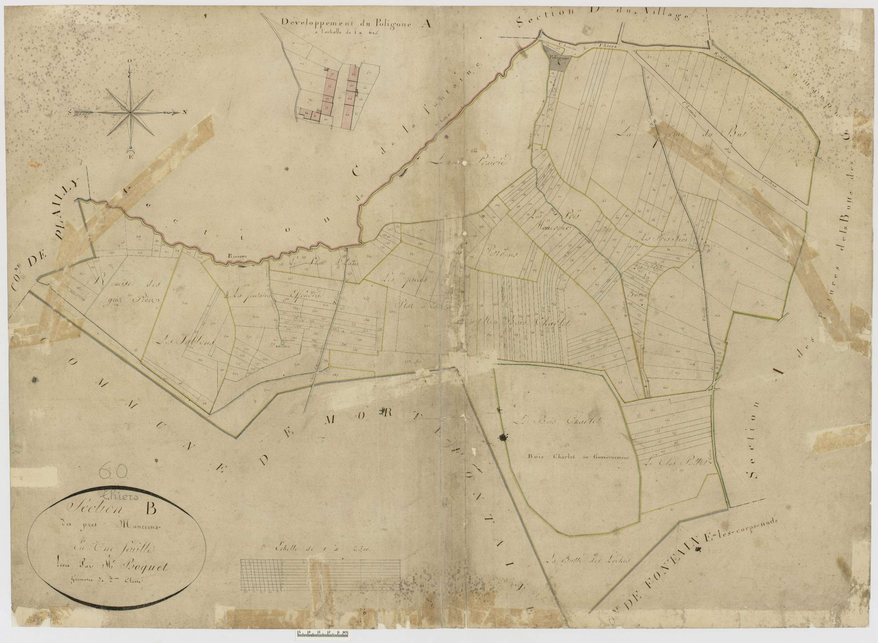 Thiers-sur-Thève - Cadastre napoléonien, section B