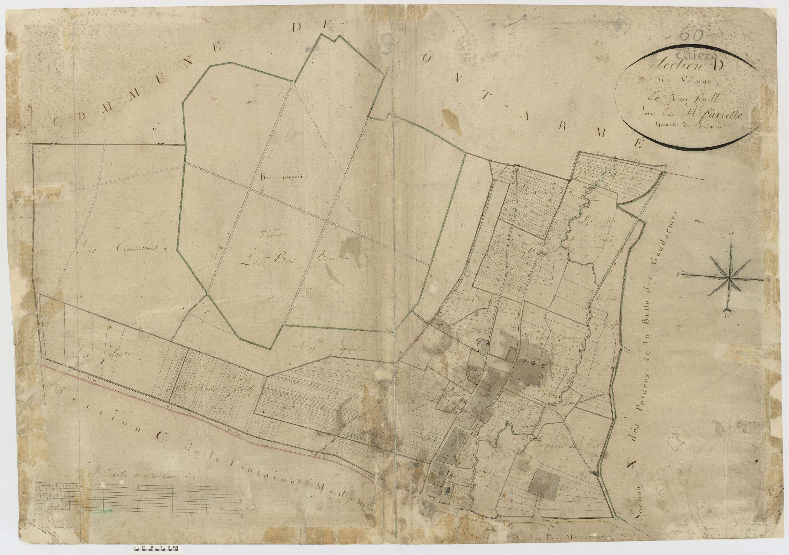 Thiers-sur-Thève - Cadastre napoléonien, section D