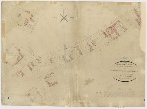 Thiers-sur-Thève - Cadastre napoléonien, section D, développement du village