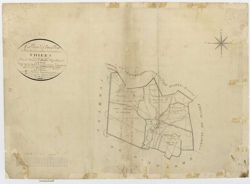 Thiers-sur-Thève - Cadastre napoléonien, tableau d'assemblage
