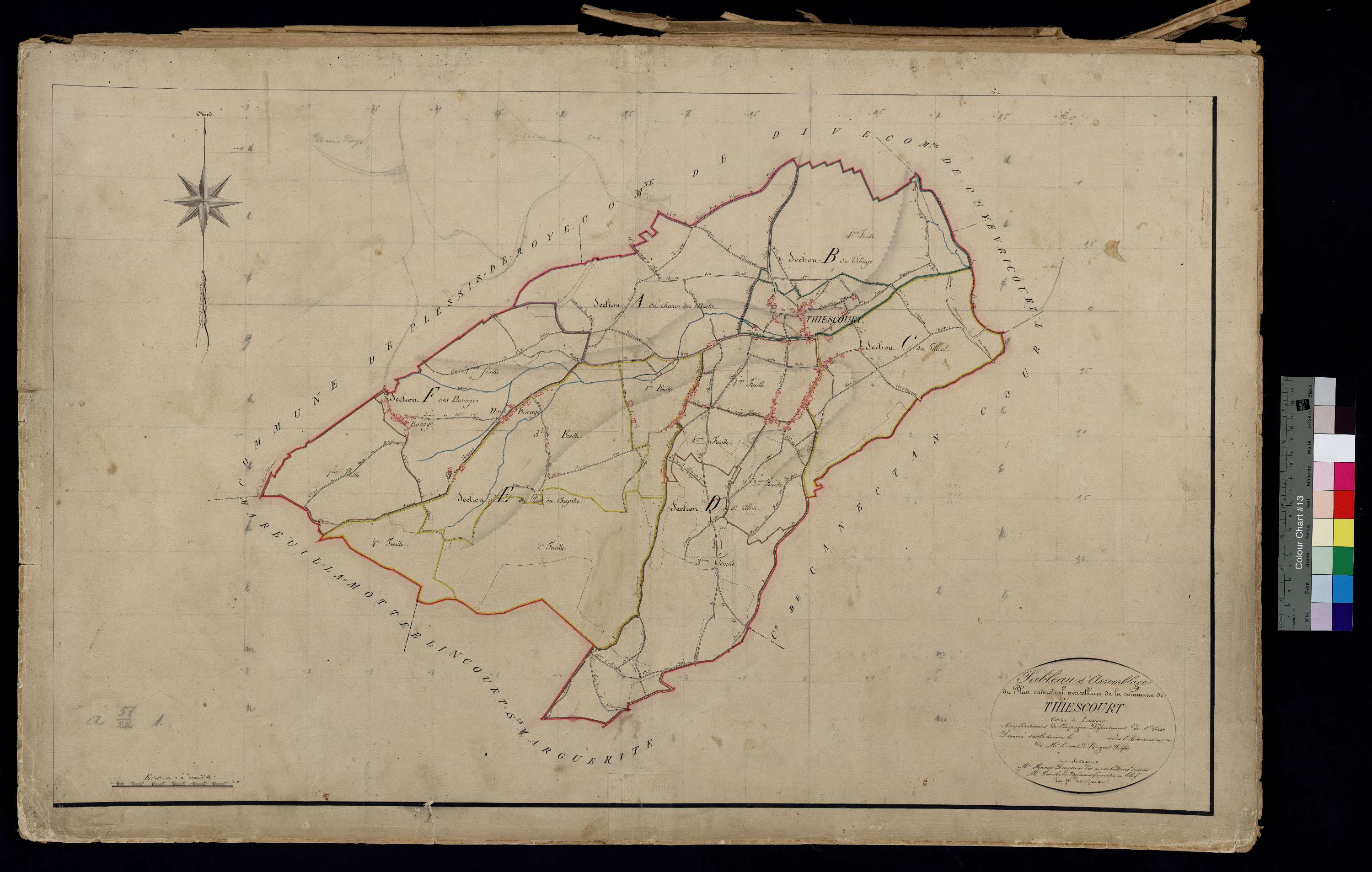 Thiescourt - Cadastre napoléonien, tableau d'assemblage