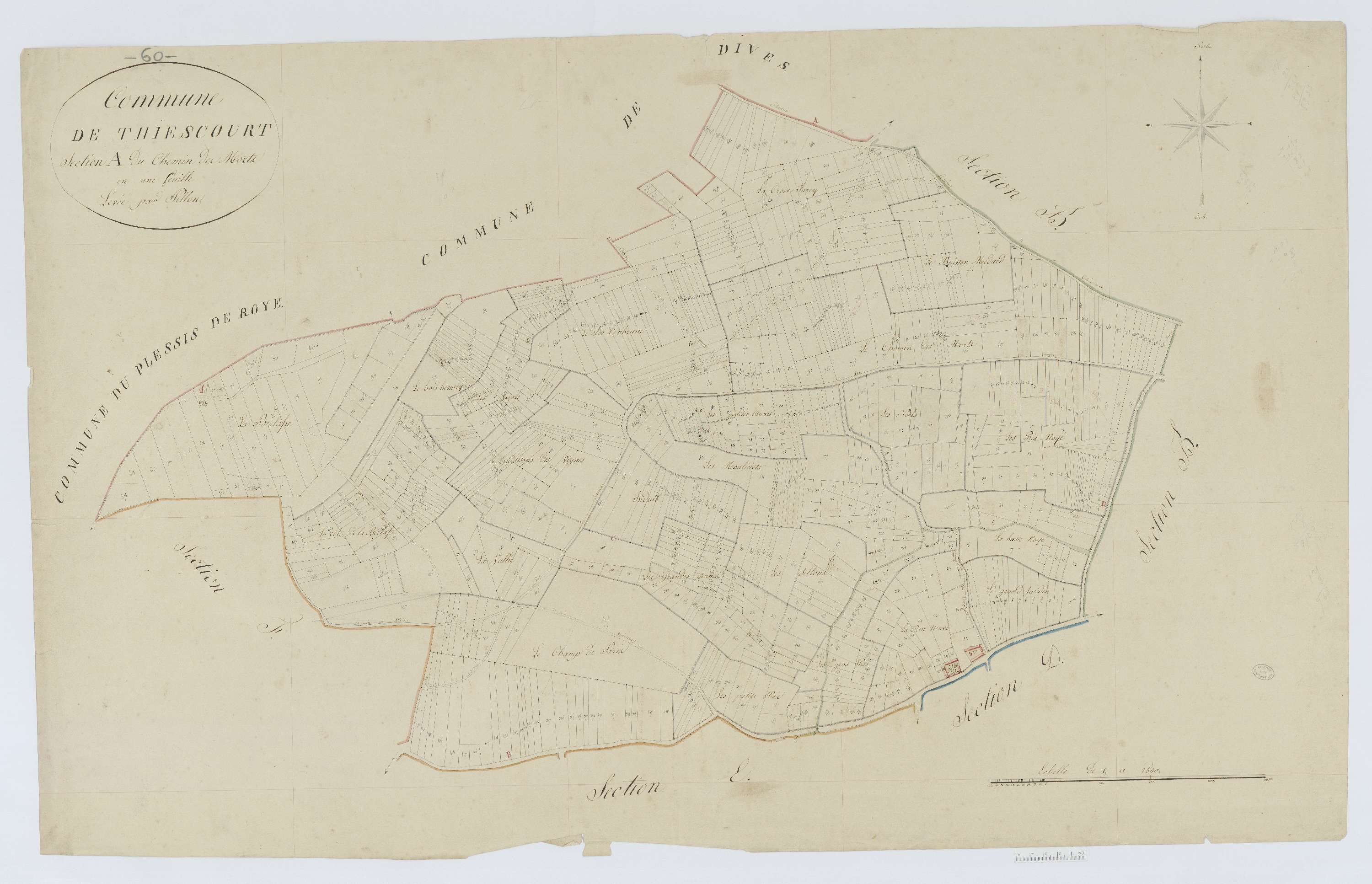 Thiescourt - Cadastre napoléonien, section A