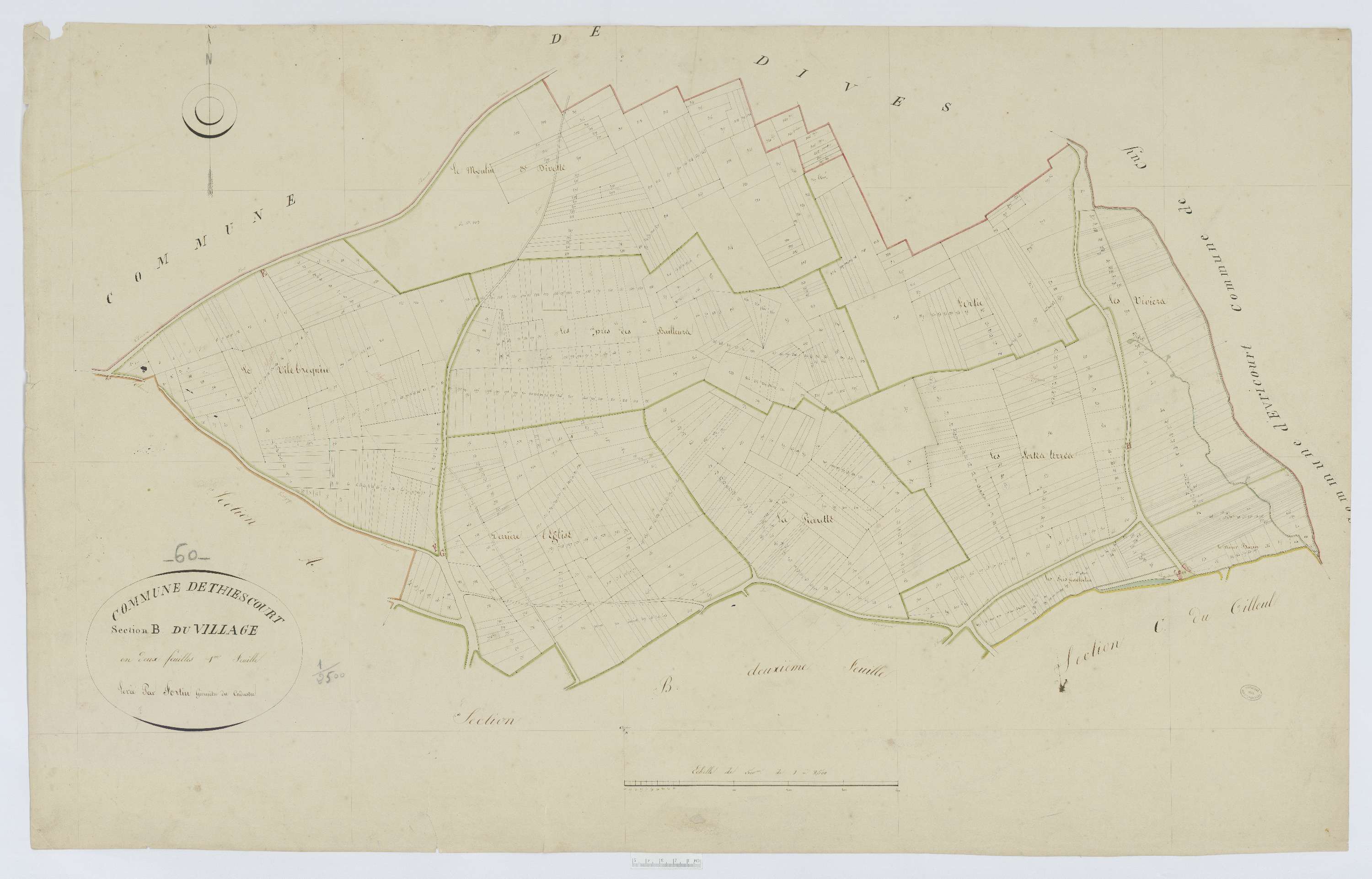 Thiescourt - Cadastre napoléonien, section B1