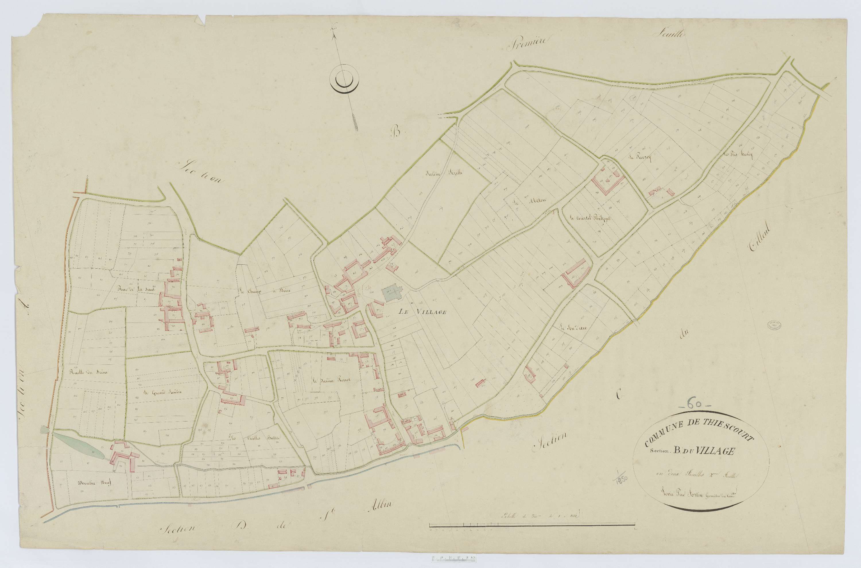 Thiescourt - Cadastre napoléonien, section B2