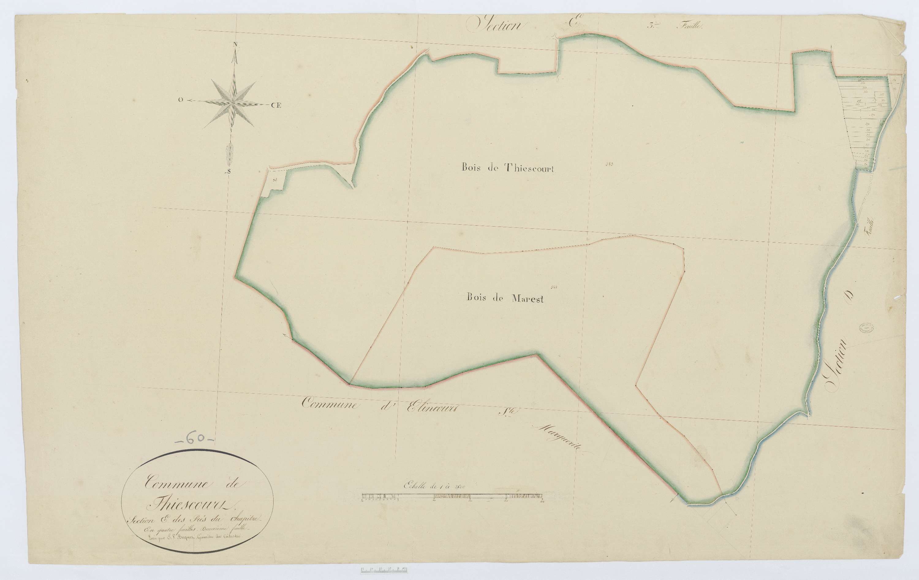 Thiescourt - Cadastre napoléonien, section E2